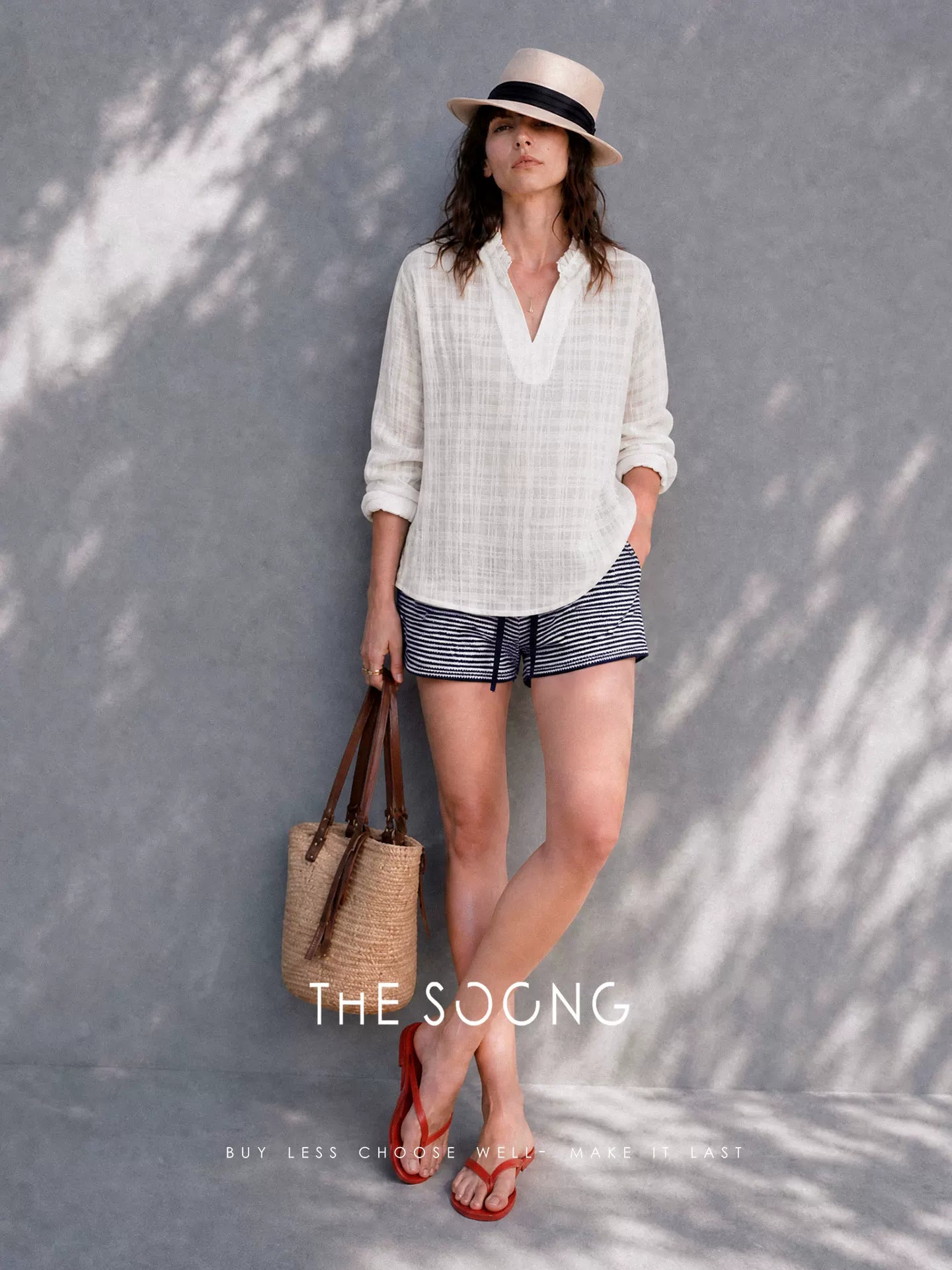 THESOONG/Soft Light Texture Tencel Linen Three-Dimensional Plaid Handmade Gathered V-Neck Long Sleeve Shirt for Women 8762