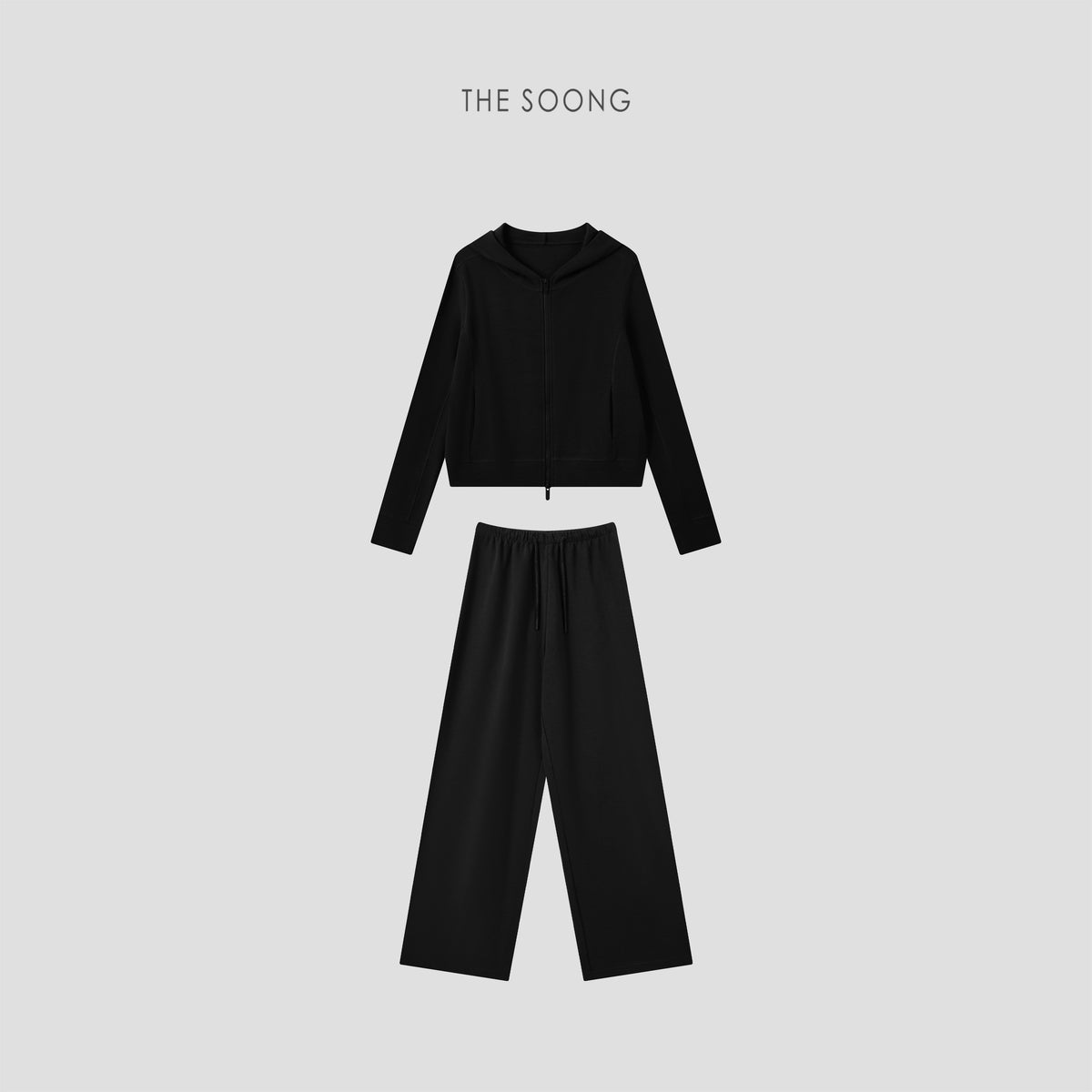 THESOONG/Smooth Texture Minimalist Skin-Friendly Three-Dimensional Textured Elastic Wrinkle-Resistant Fashion Leisure Set 8801