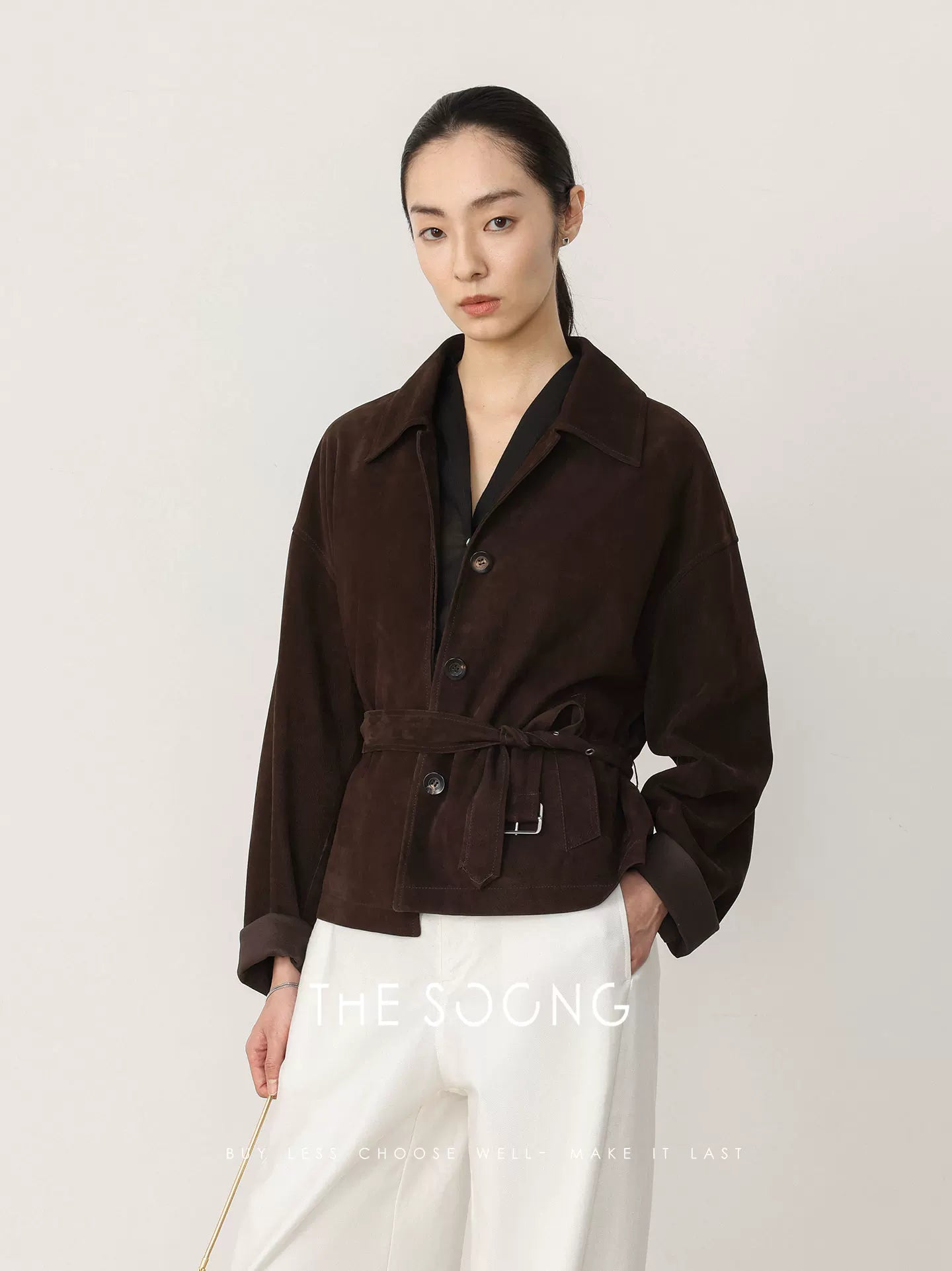 THESOONG/Spring New Arrival 100% Sheep Leather Genuine Leather Jacket Women's Slim Fit Coat HWPY8670