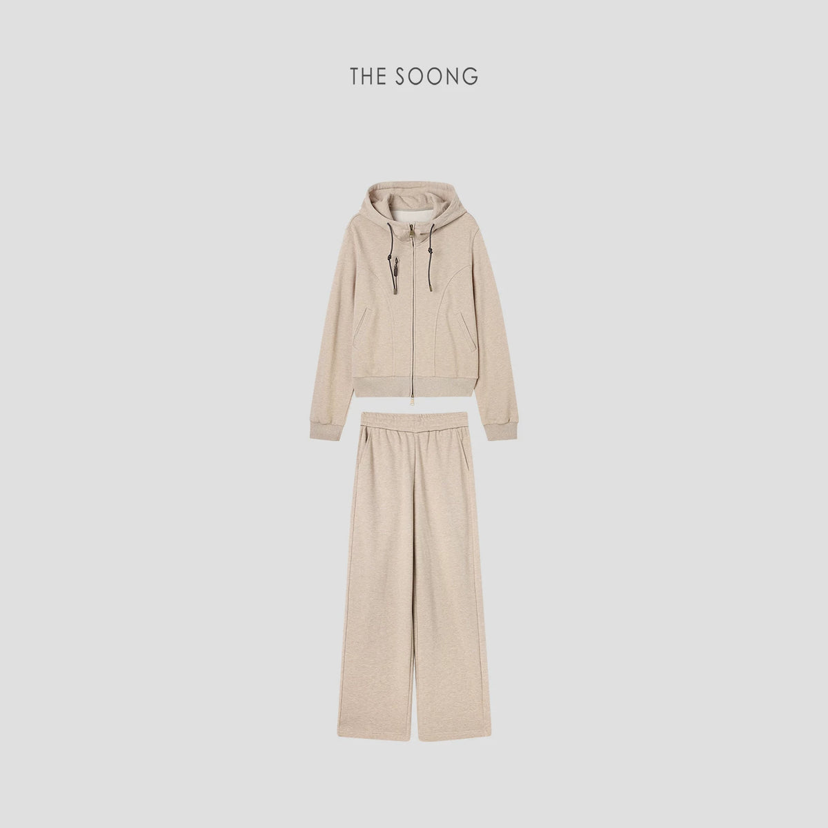 【Clearance 3】High-density Xinjiang pure cotton sweatshirt and sweatpants casual suit women hooded relaxed autumn 7669