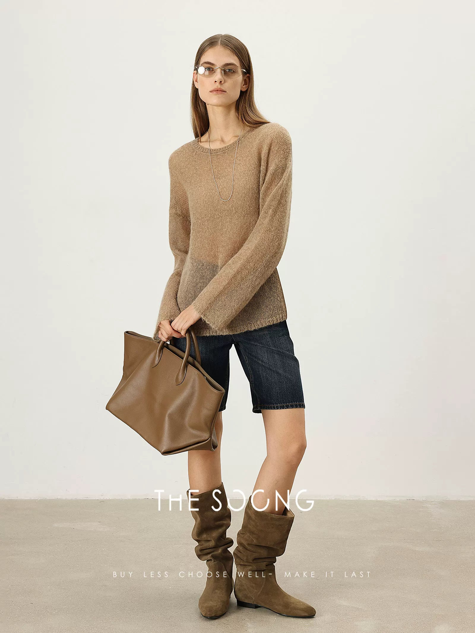 【Clearance 3】Lazy Daily Mohair wool soft and comfortable loose-fit women's crew-neck sweater 7311