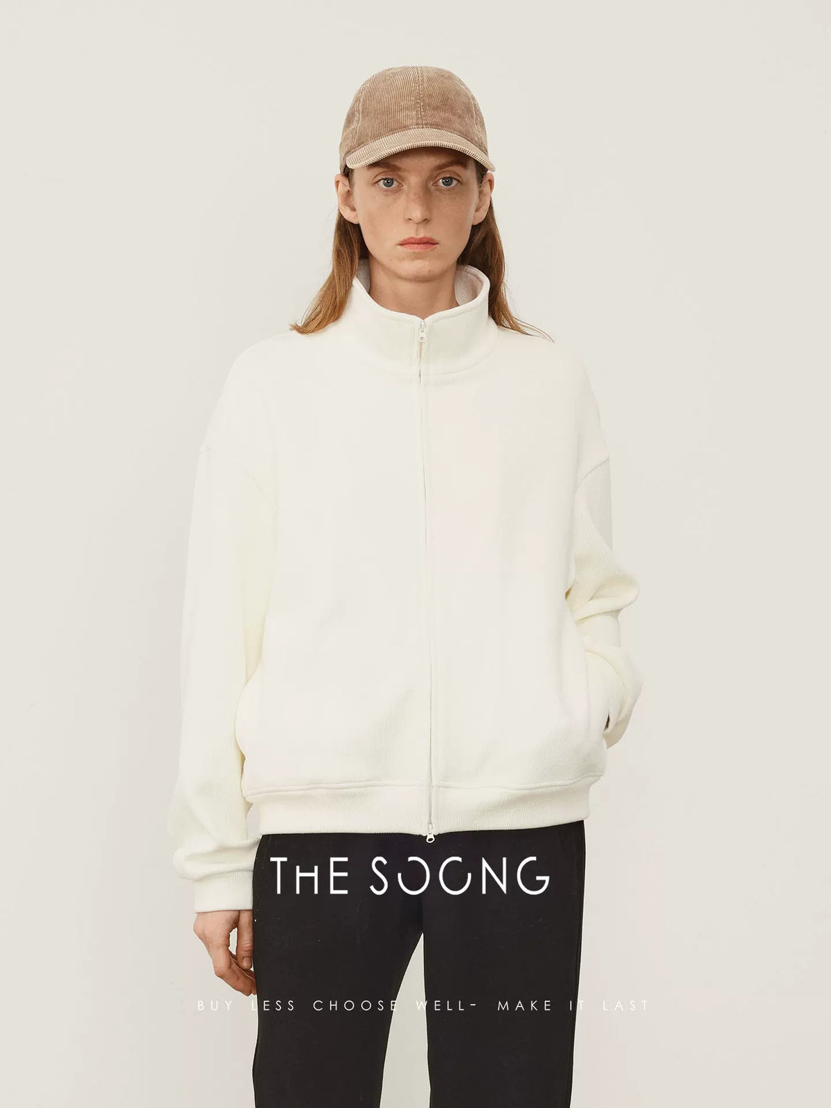 THESOONG/Minimalist Moment Autumn Winter New Classic Soft Yuanbao Knit Integrated Fleece Stand Collar Jacket 8036