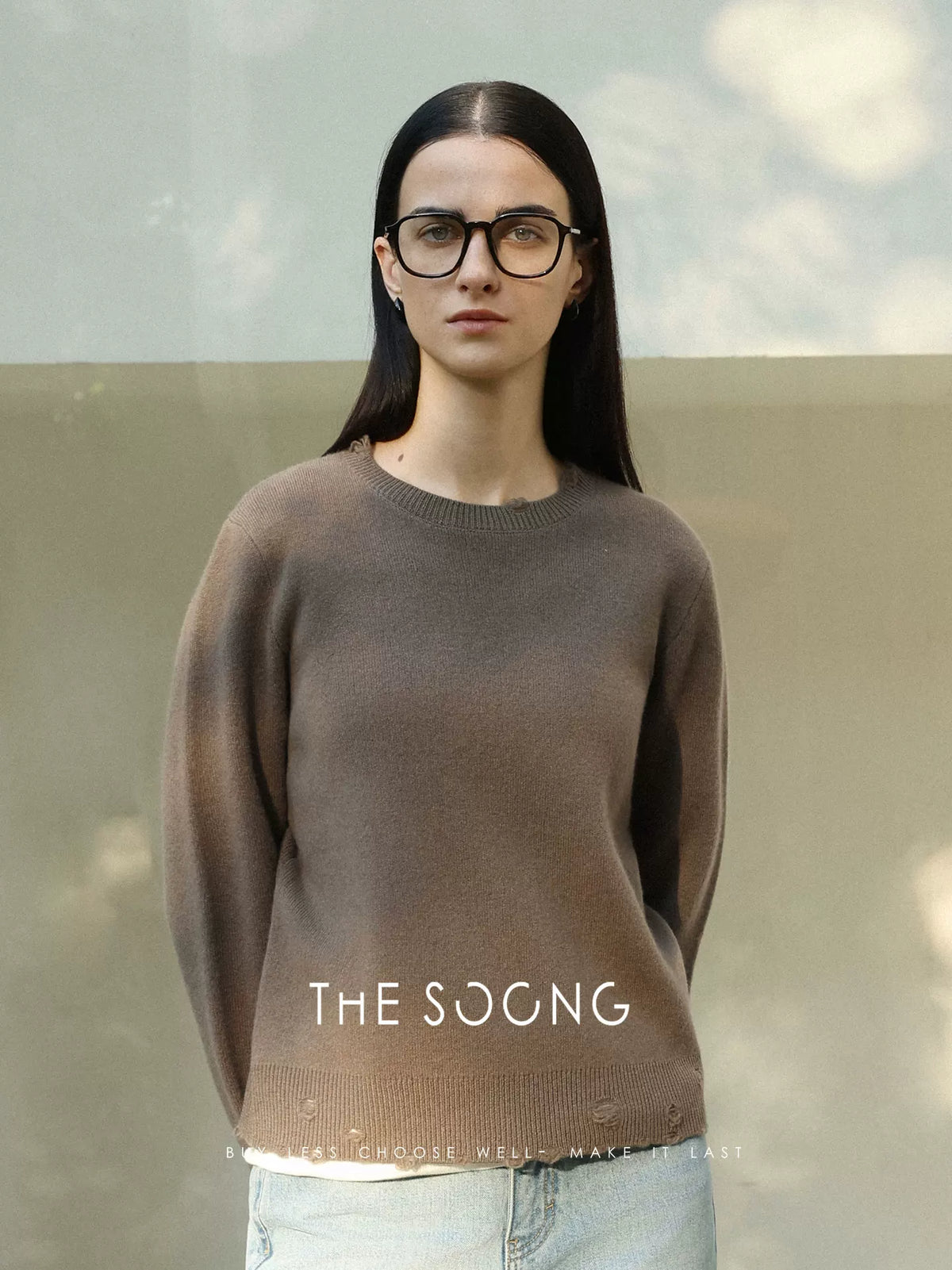 THESOONG / 350g 100% merino wool autumn-winter baseline wool sweater for women, casual round-neck sweater 7661