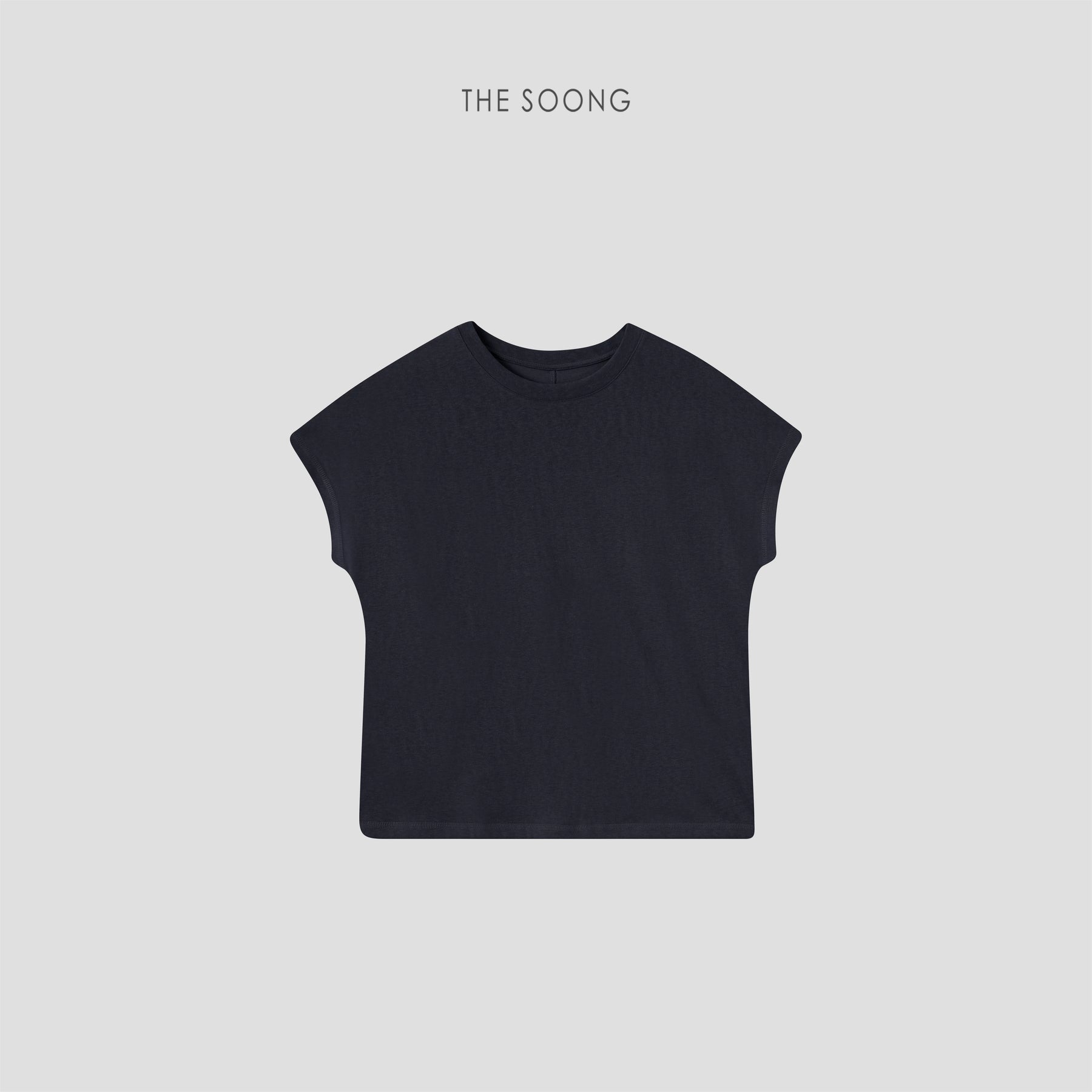 THESOONG/Rain and Dew Linen-Cotton Blend Small Sleeve T-Shirt for Women Summer Slimming Concealing Short Sleeve Top HWTX9324