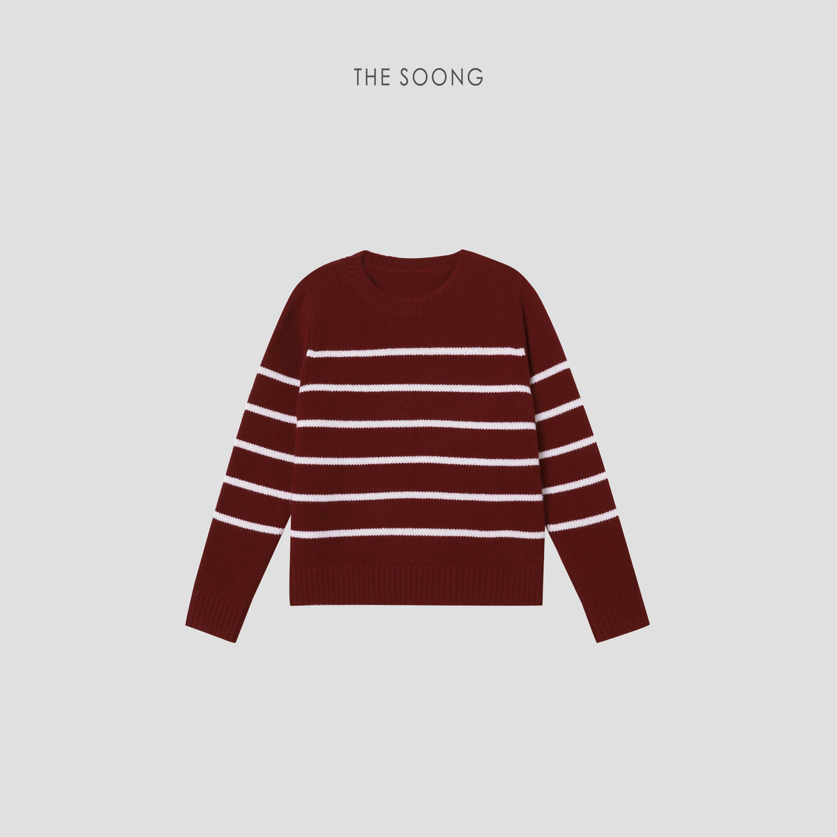 THESOONG/Hai Xu Sweater Consinee 100% Cashmere Thick Striped Crew Neck Sweater for Women 8982
