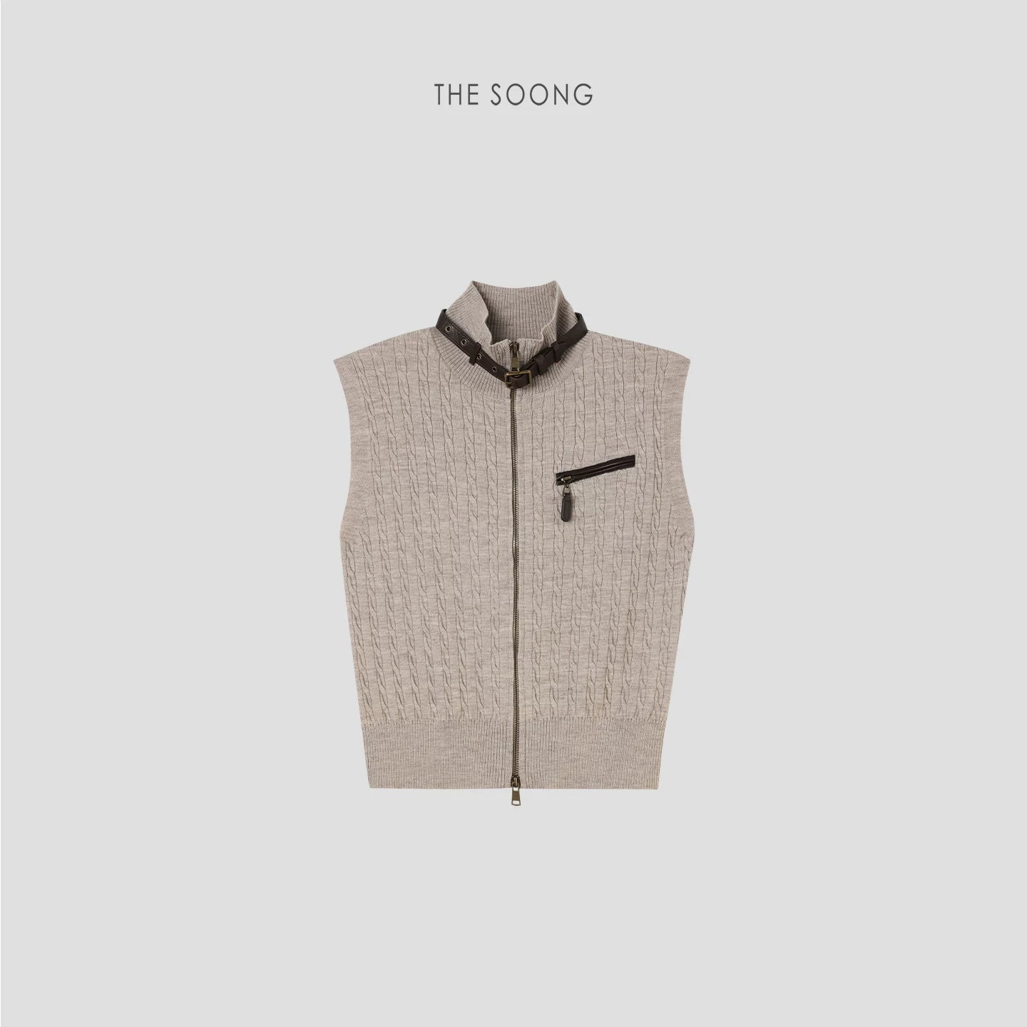THESOONG/ 100% wool vest for women, autumn outerwear, fashionable stylish knit HWMJ7667
