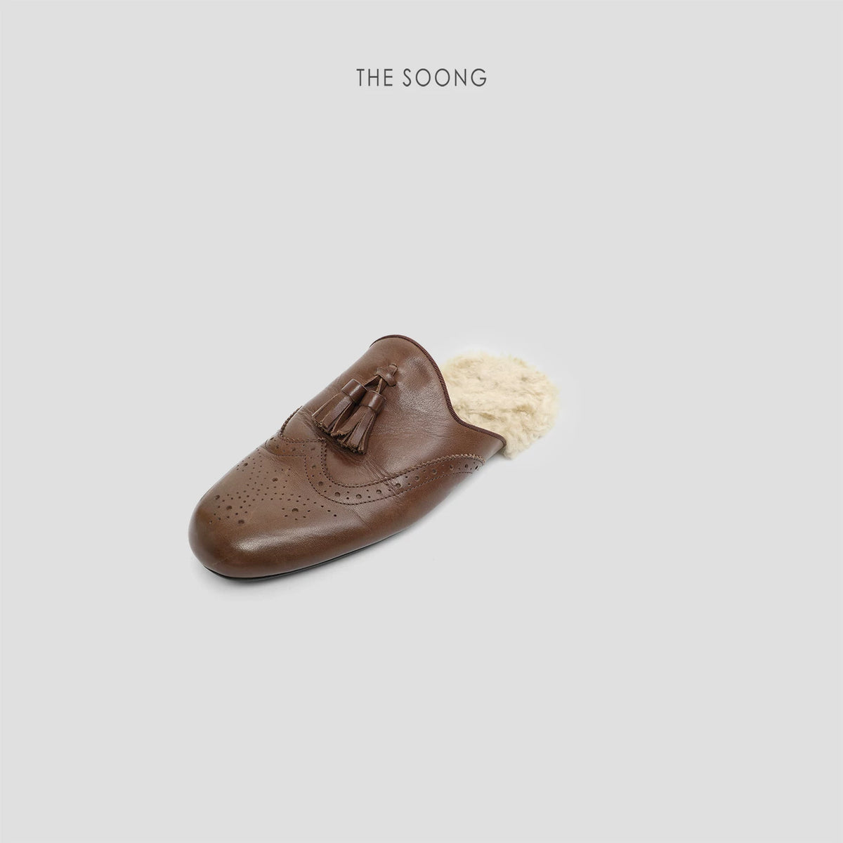 THESOONG/Furry slip-on versatile flat half-slippers 7922