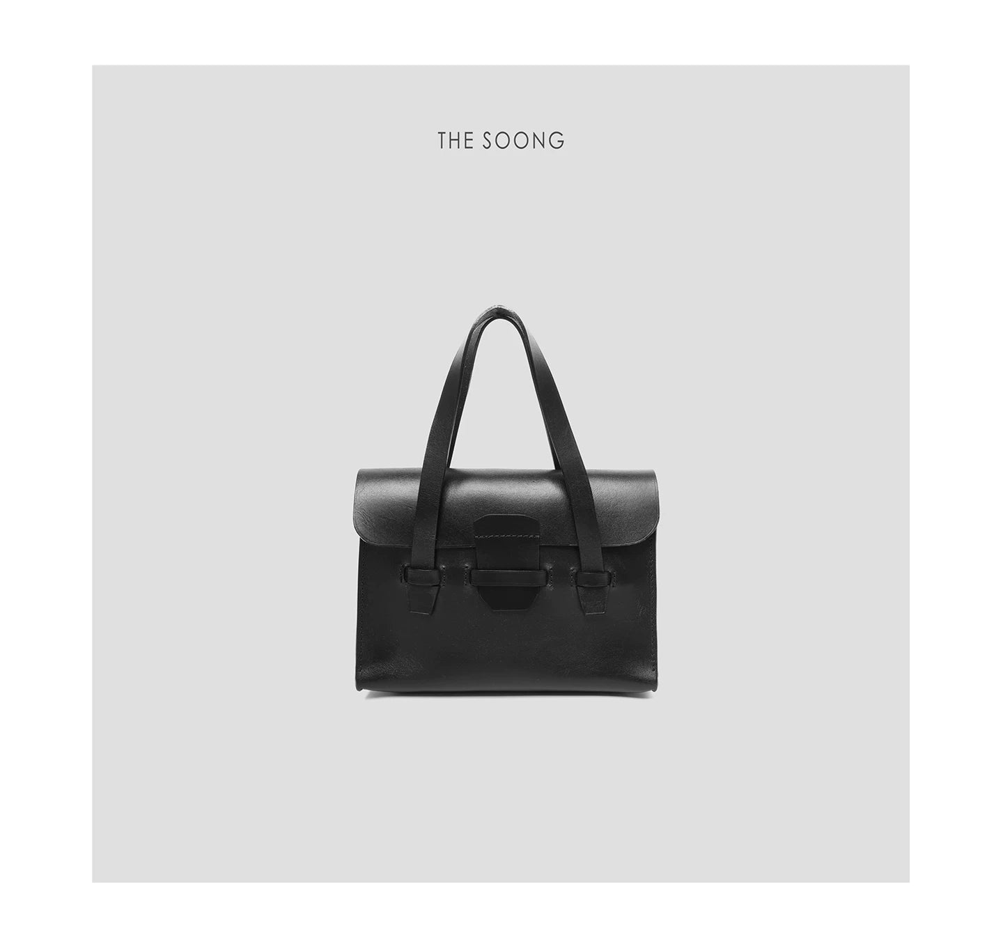 THESOONG/ Briefcase, Natural Tree Tanned Leather, Handmade Oil Edge Textured Women's Handbag 7263