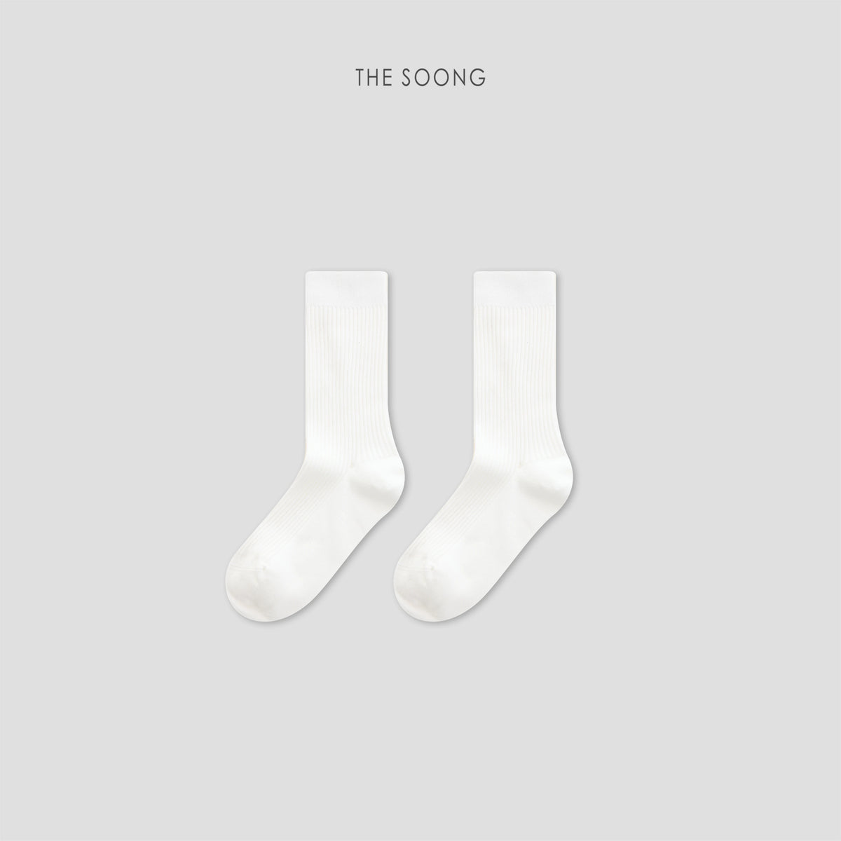 THESOONG Cloud-Sense Skin-Friendly High-Count Cotton Blend Seamless Ribbed Heel Socks 9555