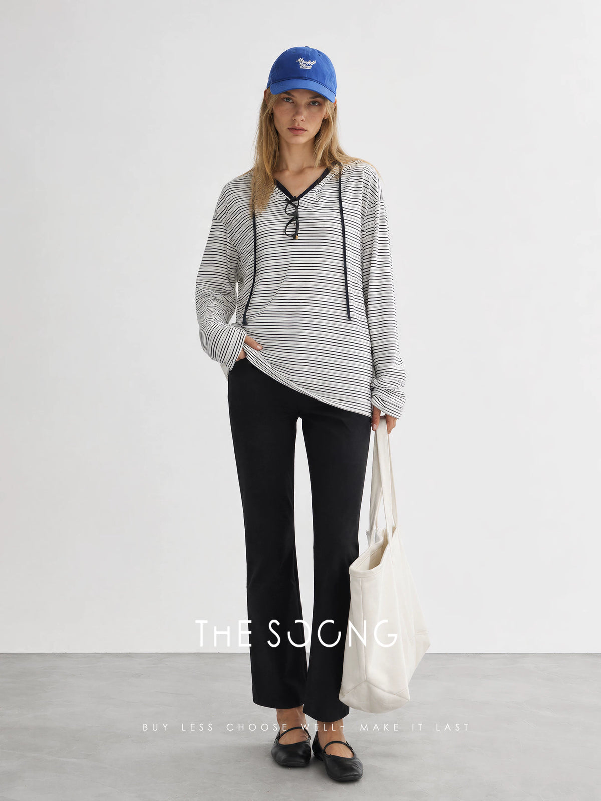 THESOONG / Stretchy Little Black Pants Minimalist Slimming Mid-Rise Straight Nine-Point Casual Pants for Women Summer 6813