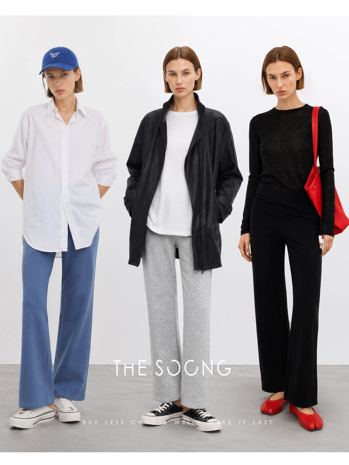 THESOONG/cloud elastic pants, multi-fiber blended comfortable elastic waist loose straight casual pants for women 9307