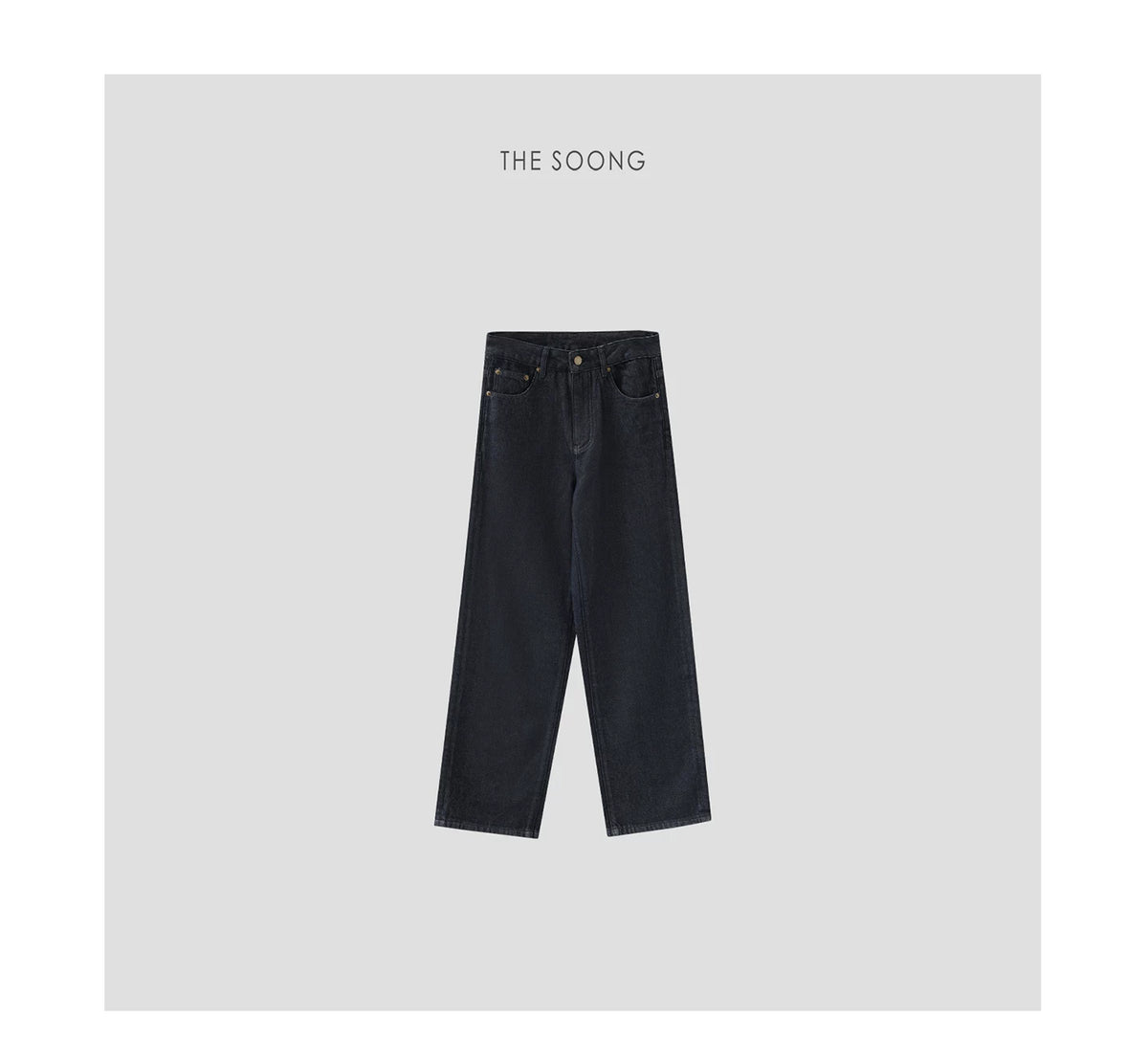 THESOONG / Indigo-Dyed Years Lenzing Cotton Enzyme Washed Soft Non-Stretch Mid-Rise Jeans for Women 7471