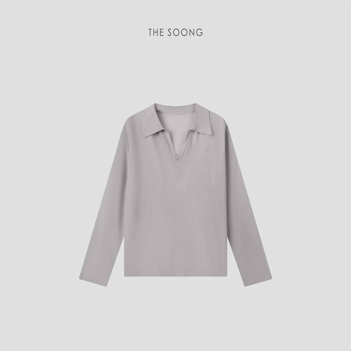 THESOONG/Icy Skin Thin and Sheer Flexible Fibrous Linen Blend Slightly See-Through Long-Sleeve Polo Shirt for Women 9045