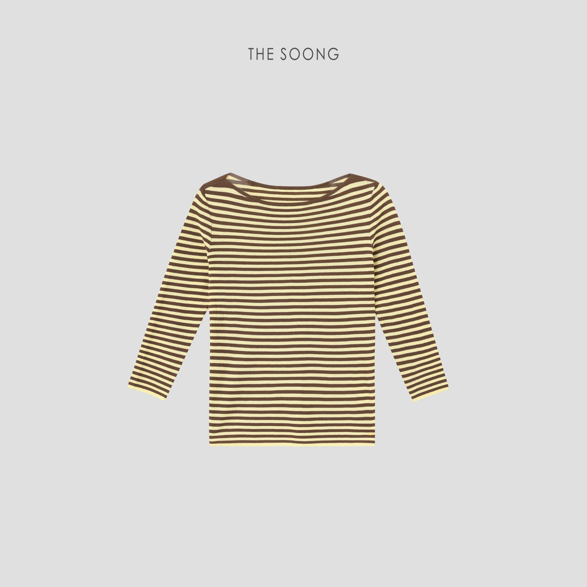 THESOONG/Xiwen Selected Acetate Long-Staple Cotton High-Count Blend, Lightweight Boat Neck Striped Sweater for Women 9103