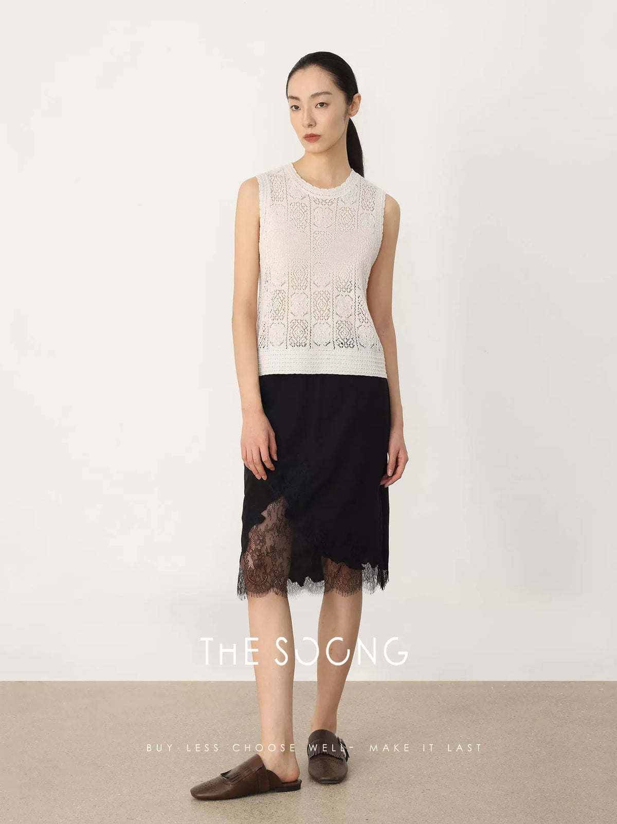 THESOONG | Vintage Irish Handwoven Aran Pattern 3D Textured Vest Top HWBX8531