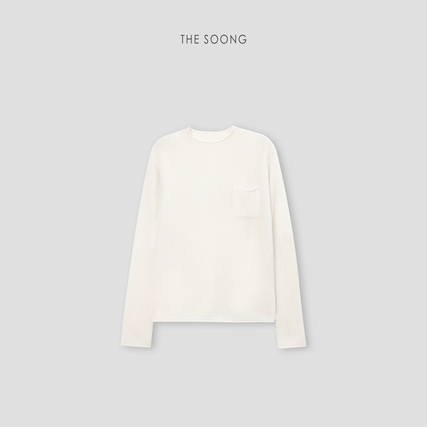 THESOONG/Ultra Fine 100% Pure Cashmere Ultra-Light Glutinous Feel Rolled Edge Women’s Crew Neck Sweater 7900