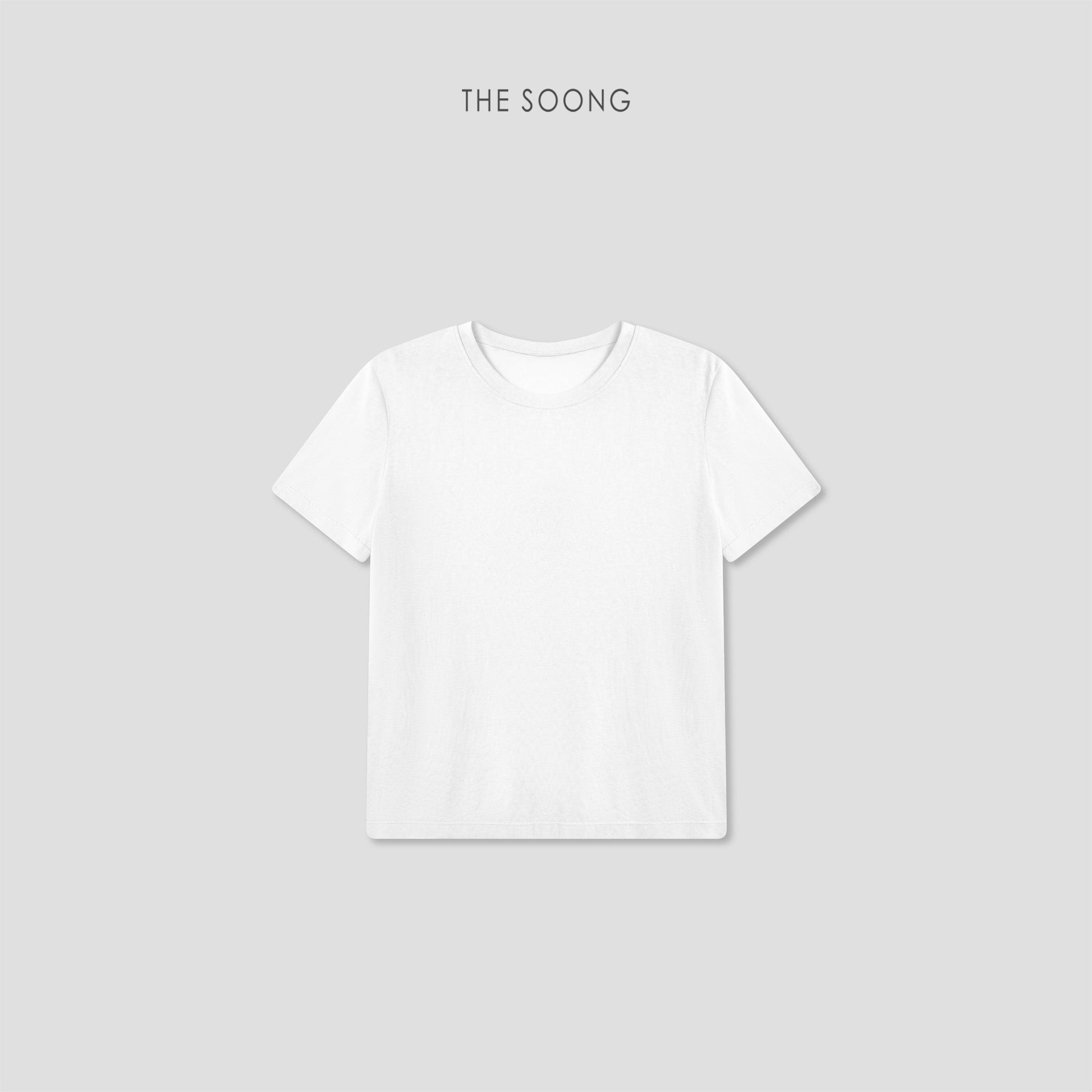 THESOONG/"Ice-feel T" lyocell blended wrinkle-resistant silky skin-friendly crew neck short-sleeve T-shirt 9064