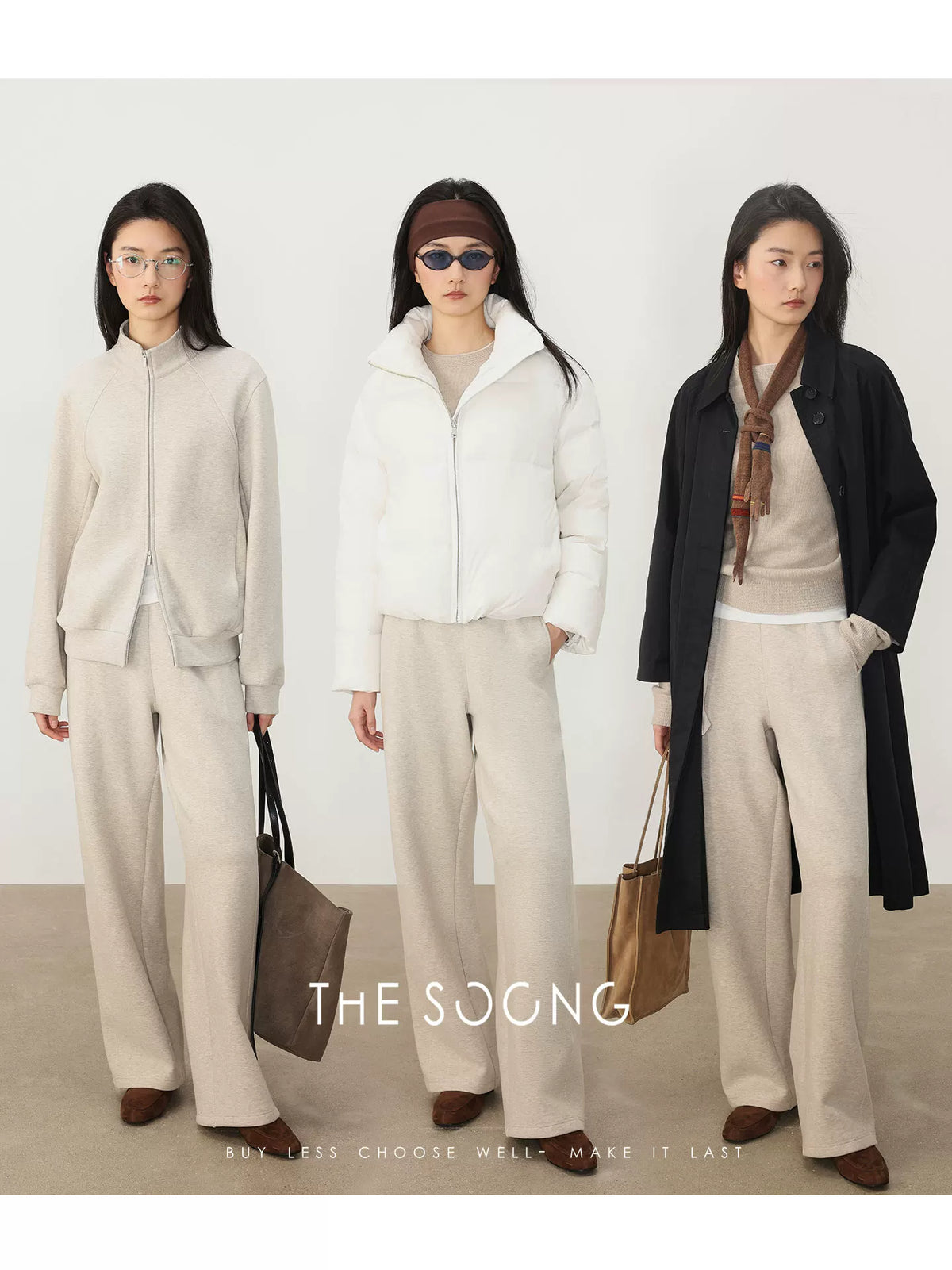 THESOONG/26th year early spring new sweatshirt set for women, sports casual stand-collar jacket and pants two-piece set
