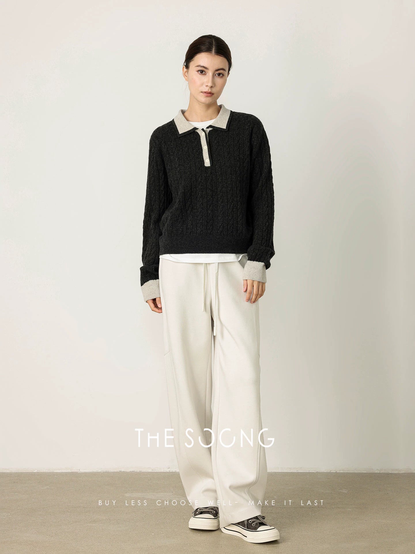 THESOONG / New Curve Tailored Structure Light Stretch Small Curved Blade Women's Casual Sweatpants 7903
