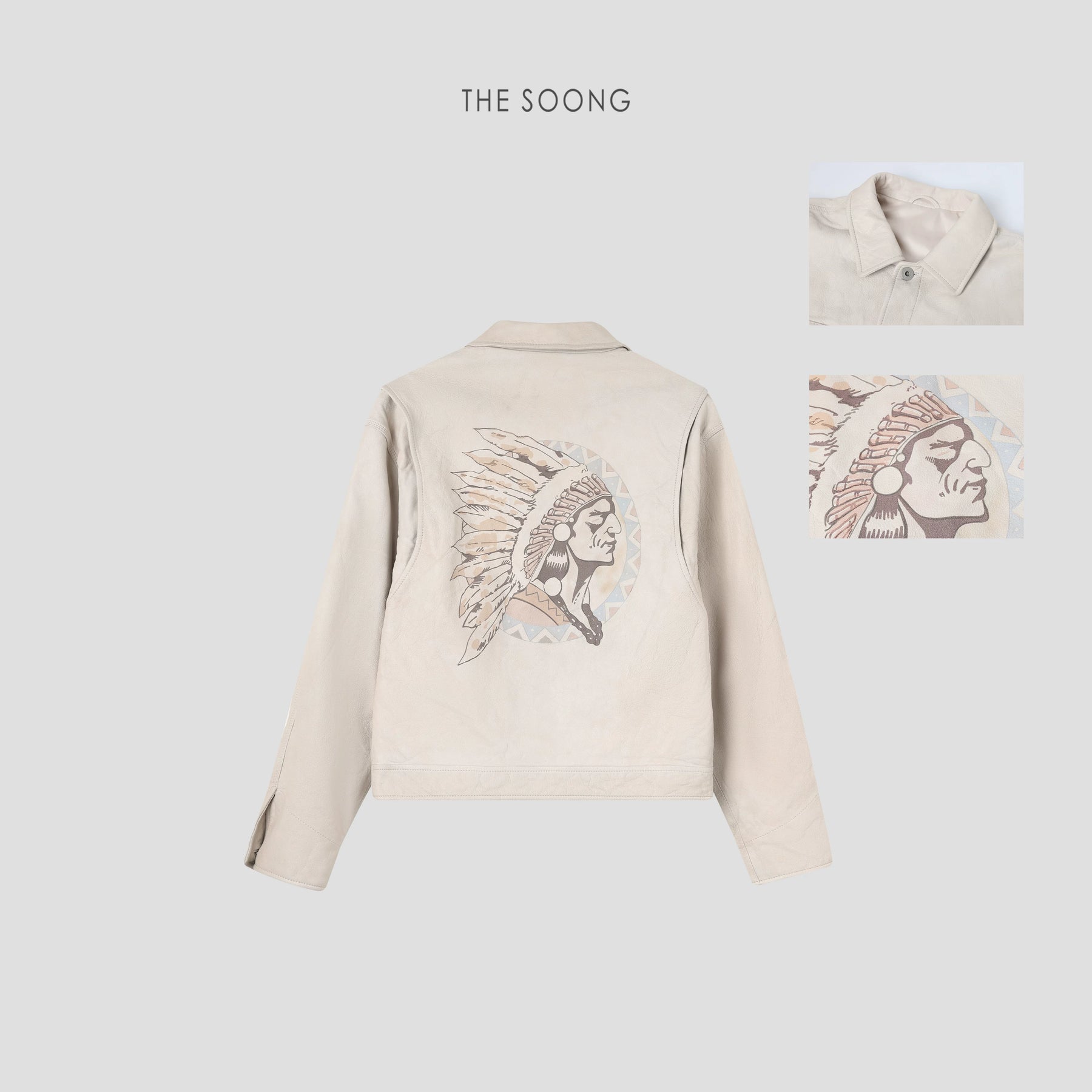 THESOONG/Confident Aesthetic Natural lambskin asymmetric pocket trendy lapel leather jacket
