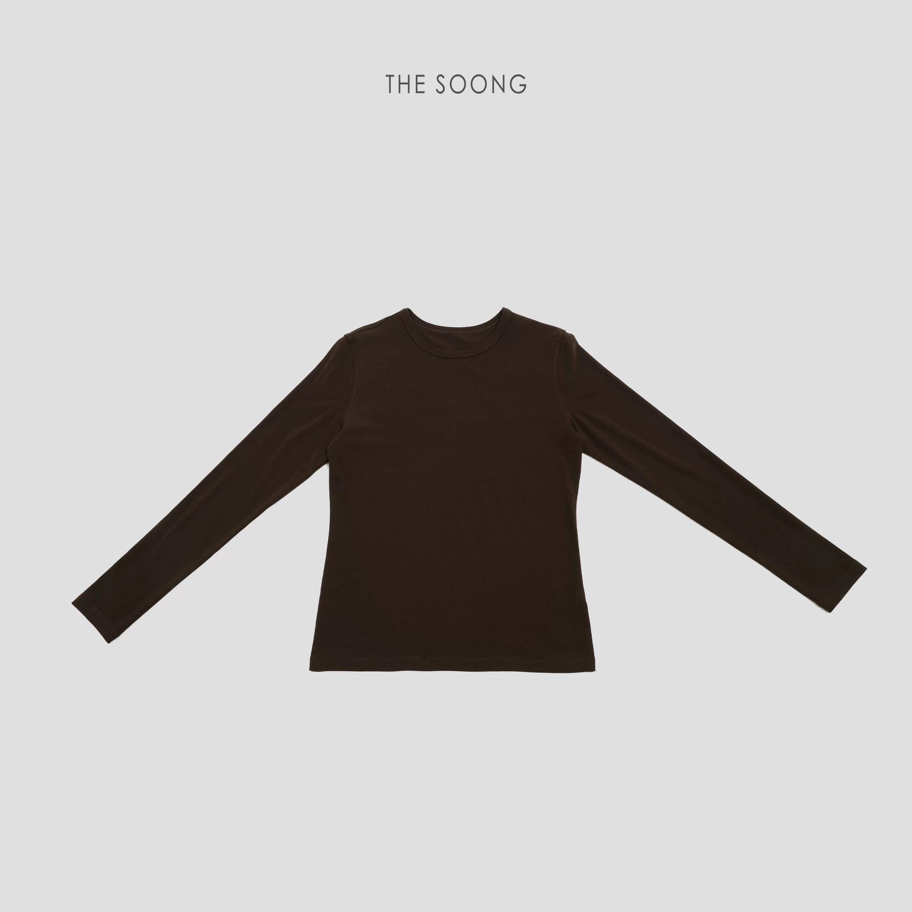 THESOONG/New Simple Basic Comfortable Tencel Wool Blend Crew Neck Long Sleeve T-Shirt Base Shirt for Women 8294