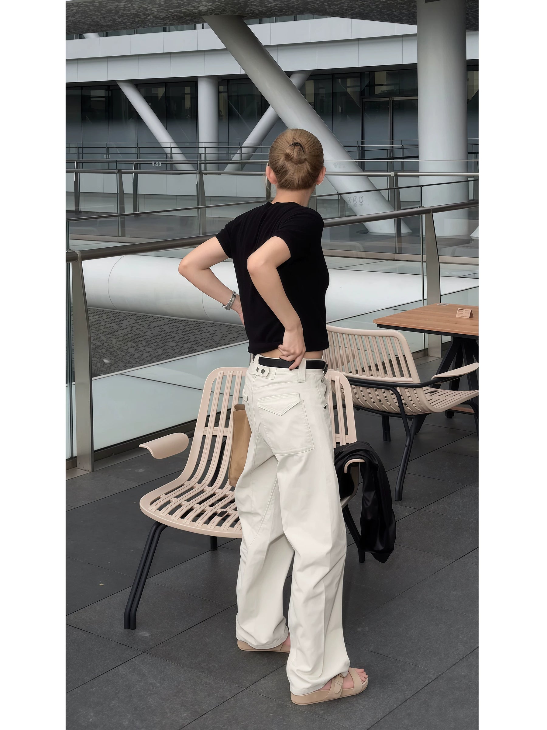 THESOONG/Coconut pants retro light workwear style nostalgic washed loose slimming jeans for women new in autumn