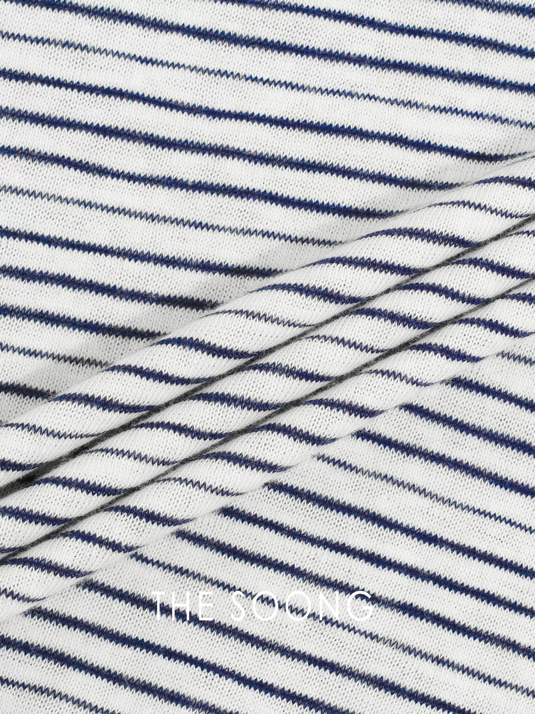 THESOONG/Soft washed skin-friendly cotton blend contrasting stripe hooded long sleeve top HBWY8224