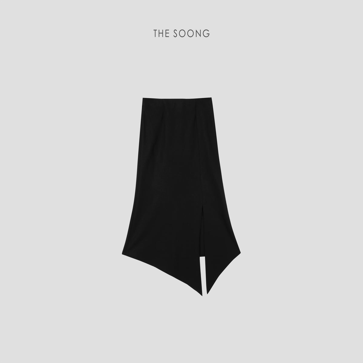 THESOONG/ Geometric Skirt, Australian Imported Wool Blend Elastic Waist Irregular Midi Skirt 9176