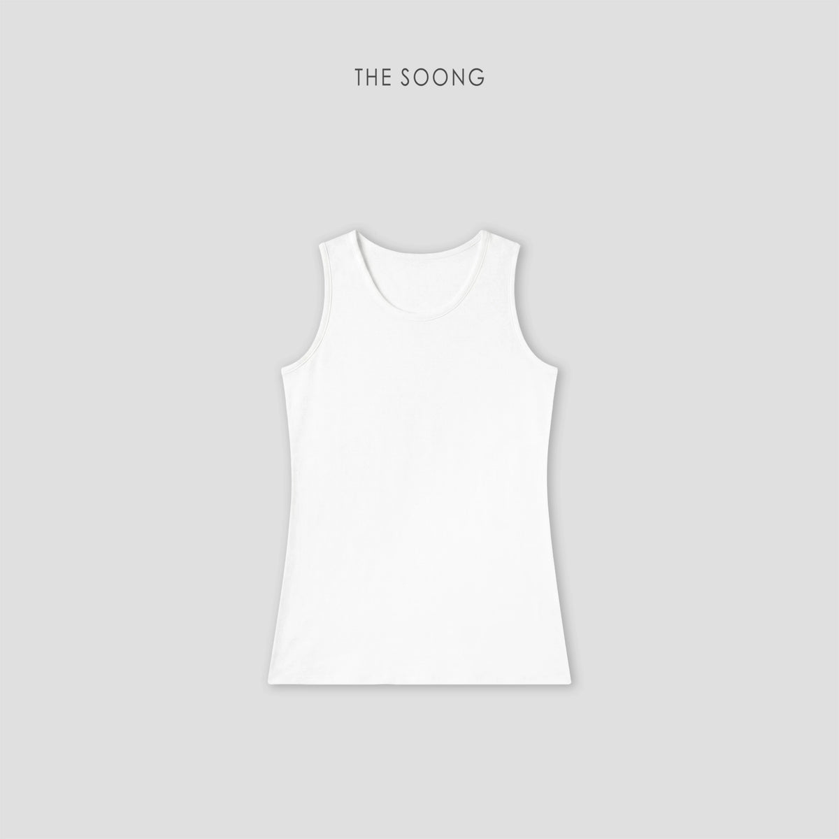 THESOONG/Basic Versatile Summer 100% Cotton Wide Shoulder Strap Crew Neck Slim Fit Tank Top for Women 8592