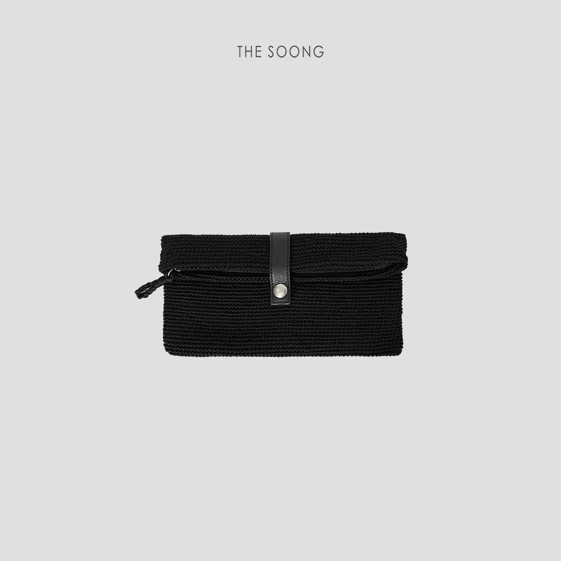 THESOONG/French Handmade Woven Leather Buckle Vintage Versatile Women's Clutch 7502