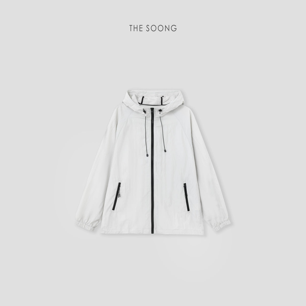 THESOONG / Crisp and Neat Minimalist Lightweight Gender-Neutral Relaxed Fit Hooded Stand Collar Casual Set for Women 7007