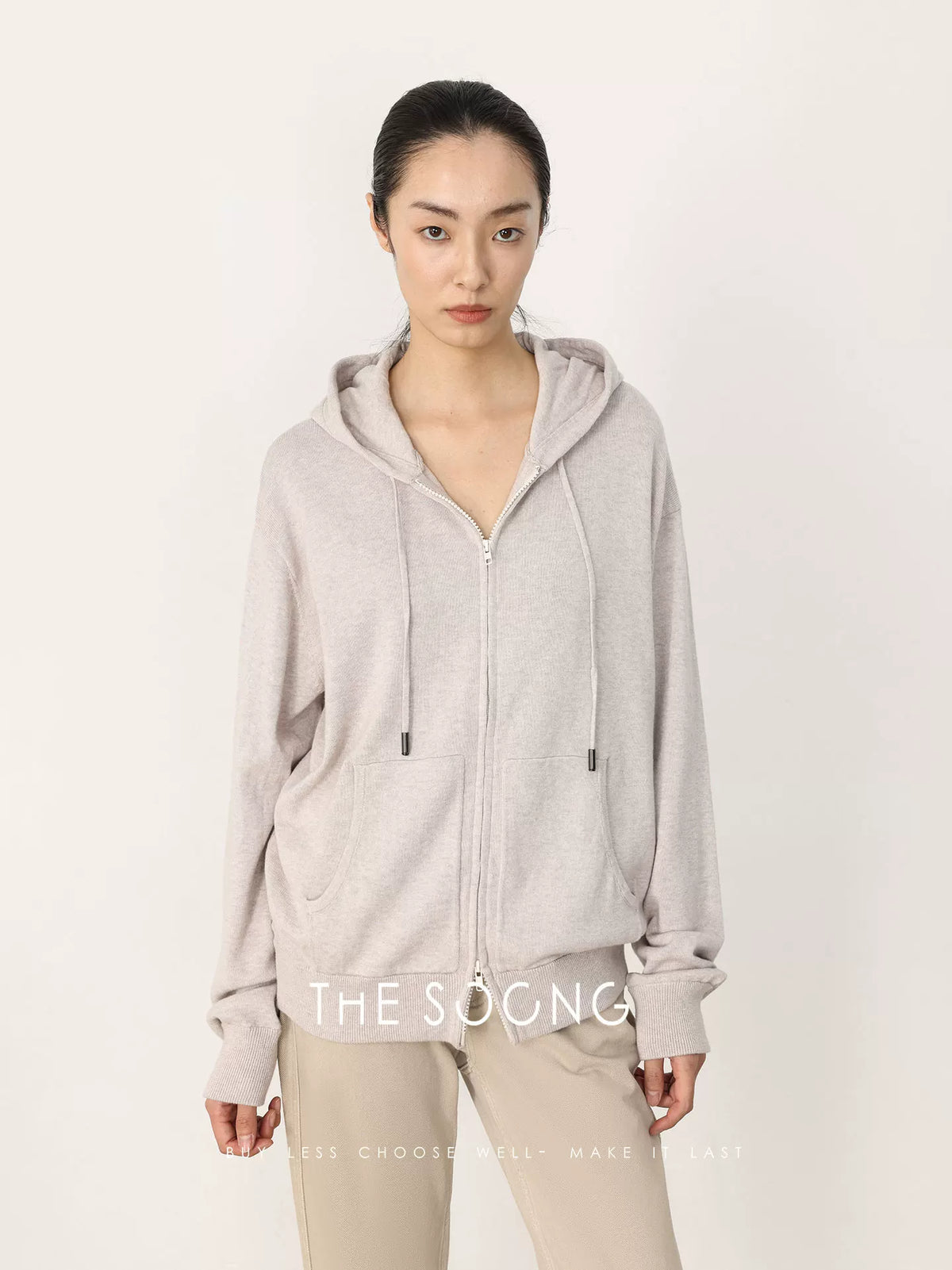 THESOONG/Spring New Simple Commuting Sweatshirt Jacket for Women Cardigan with Pockets Thin HBMY8403
