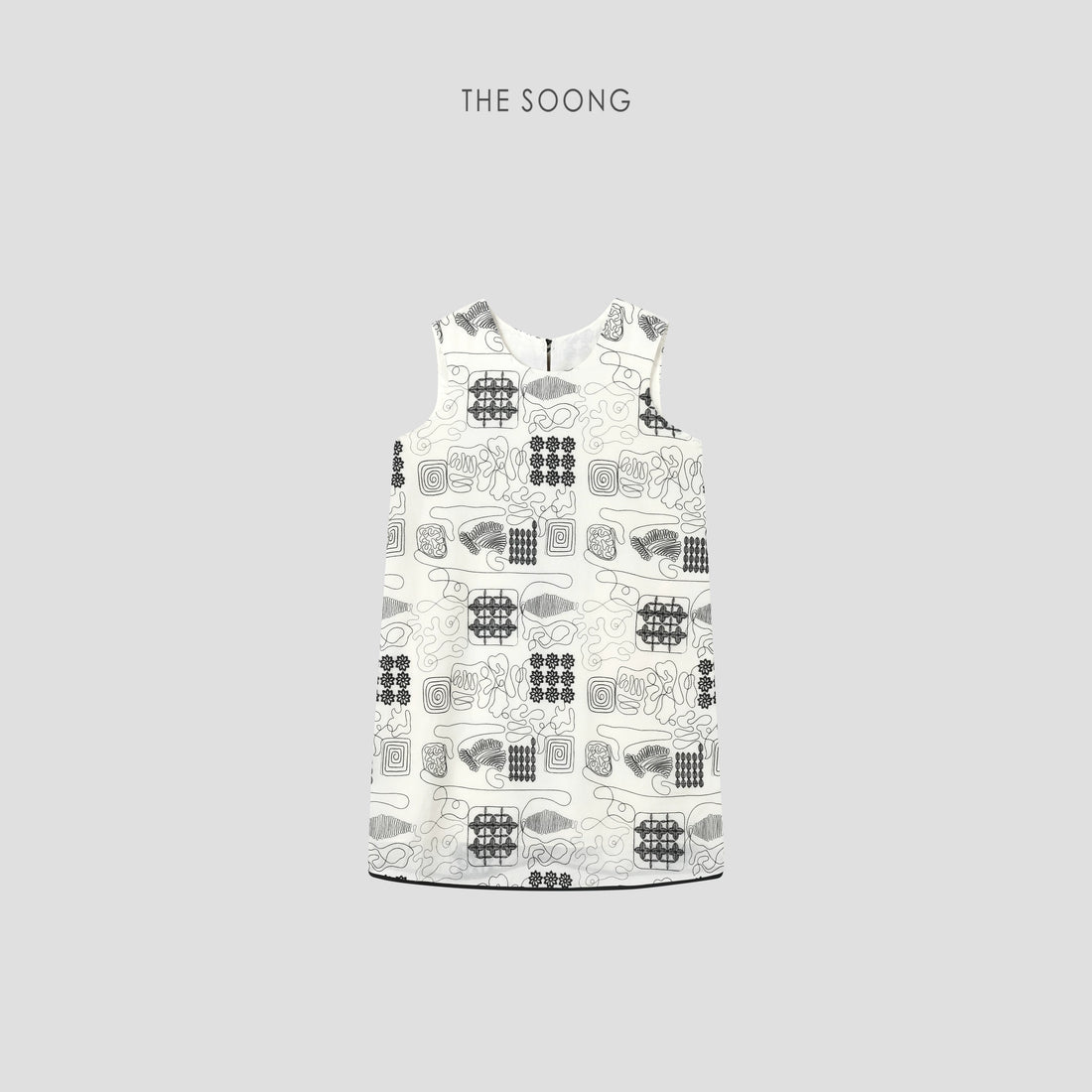 THESOONG/ Cooling embroidered dress heavy woven embroidery hazy versatile sleeveless dress 6829