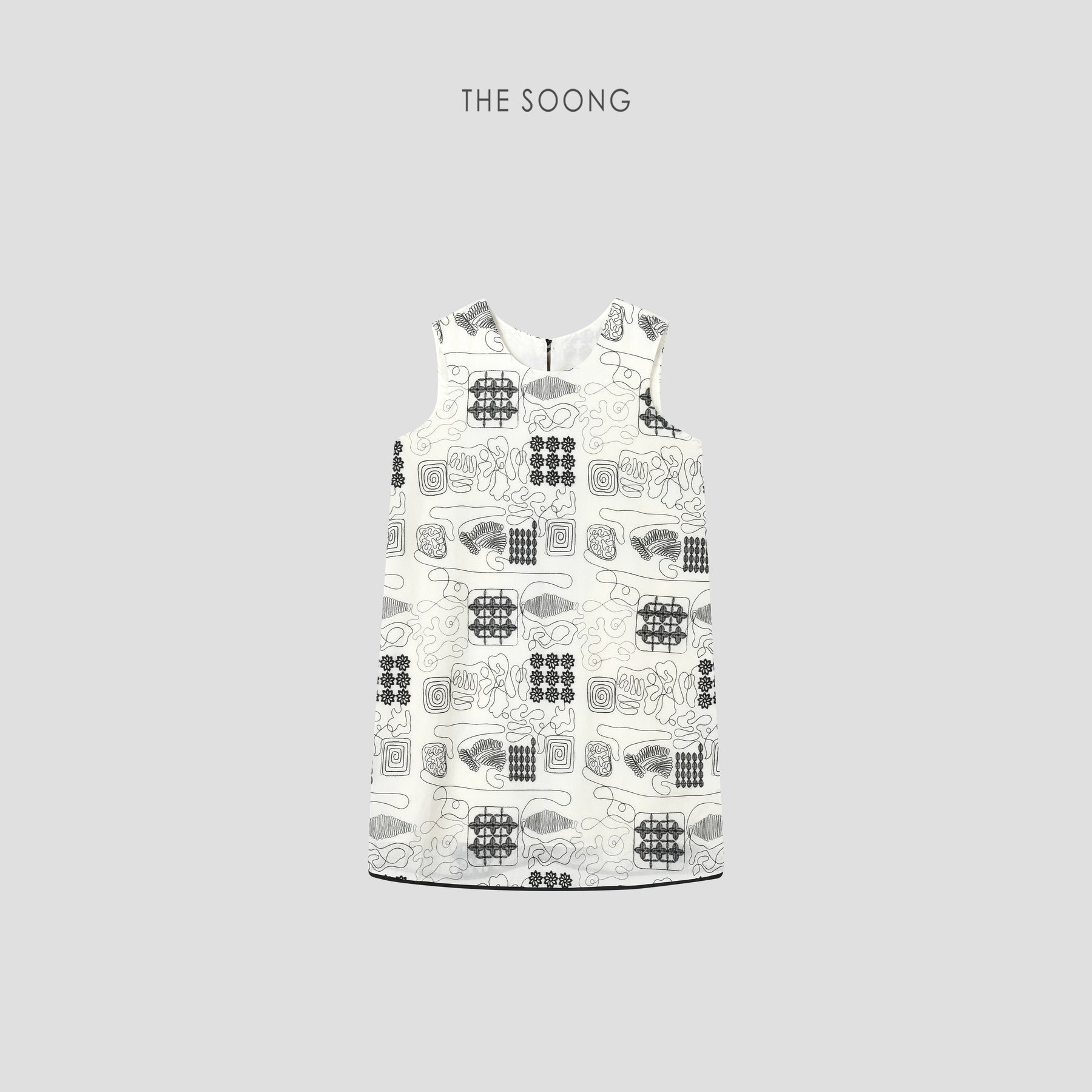THESOONG/ Cooling embroidered dress heavy woven embroidery hazy versatile sleeveless dress 6829