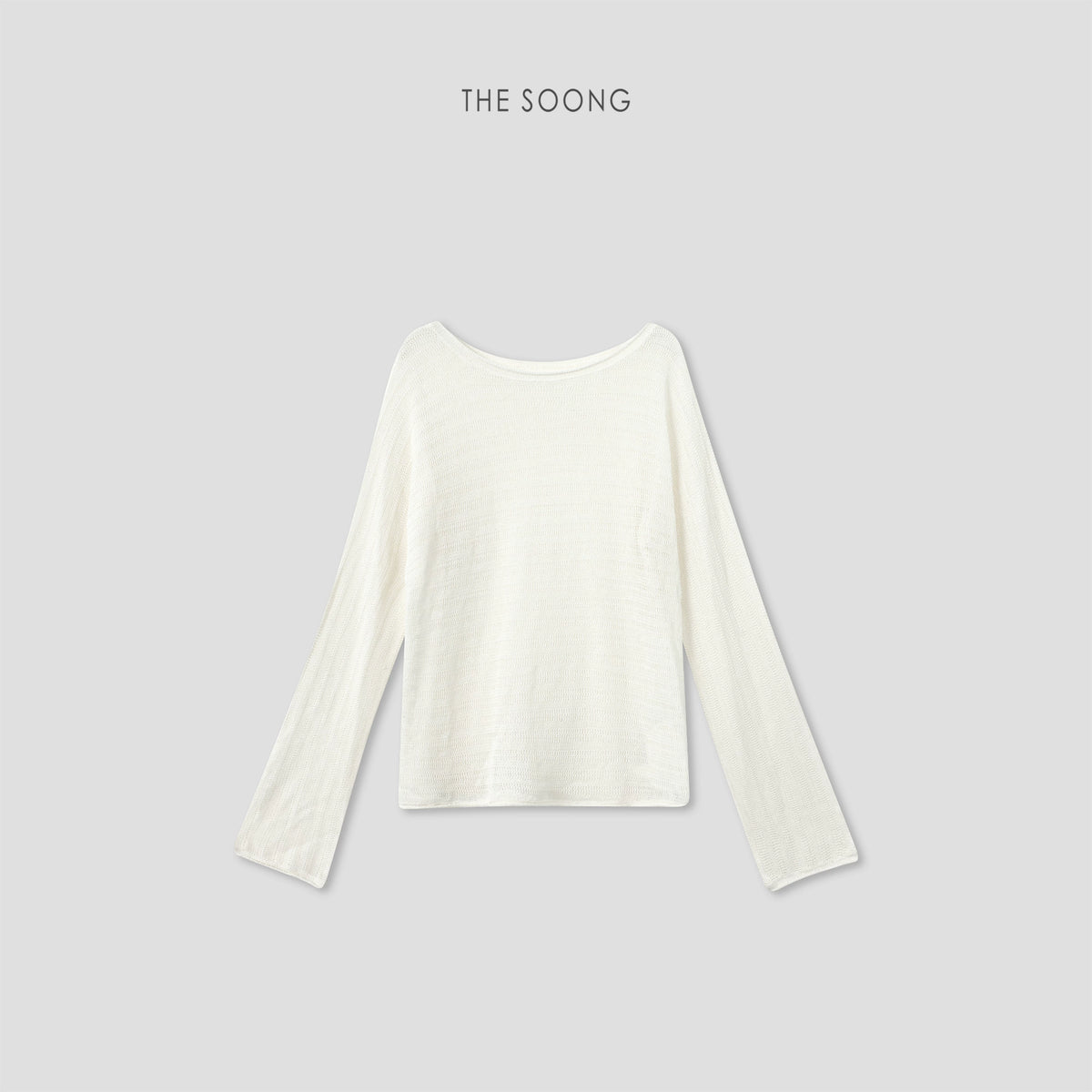 THESOONG/Breathable Texture Summer Linen Tencel Blend Hollow Long-Sleeve Sun-Protective Knit Shirt for Women 9120
