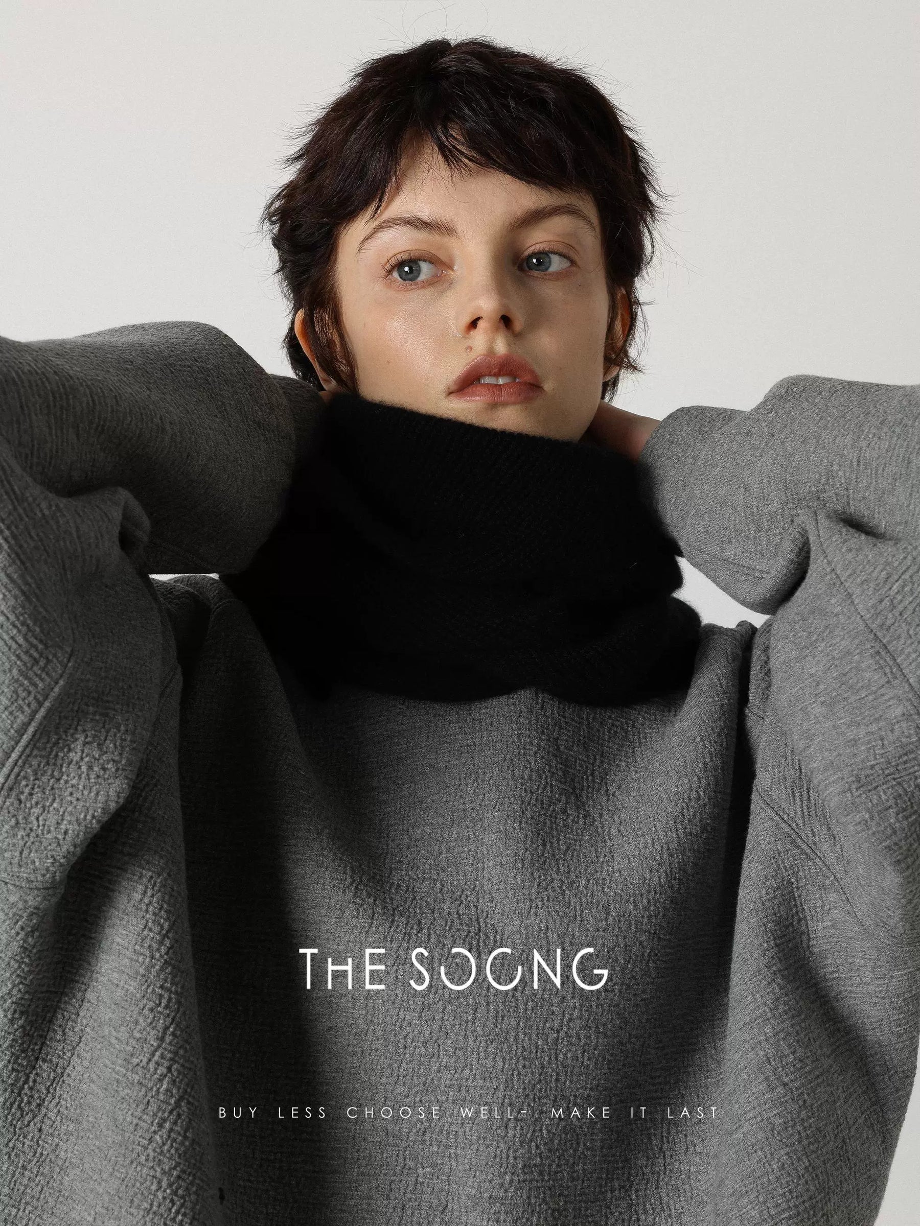 THESOONG / Italian Sheep Wool Cashmere 143g Single-sided Weaving Stretch Warm Comfortable Triangle Scarf