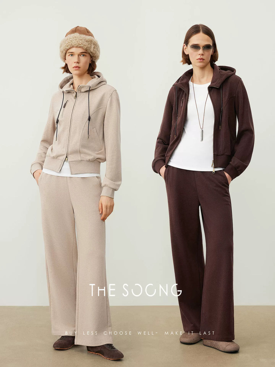 【清仓3】高密新疆纯棉卫衣开衫卫裤休闲套装女连帽慵懒秋季7669