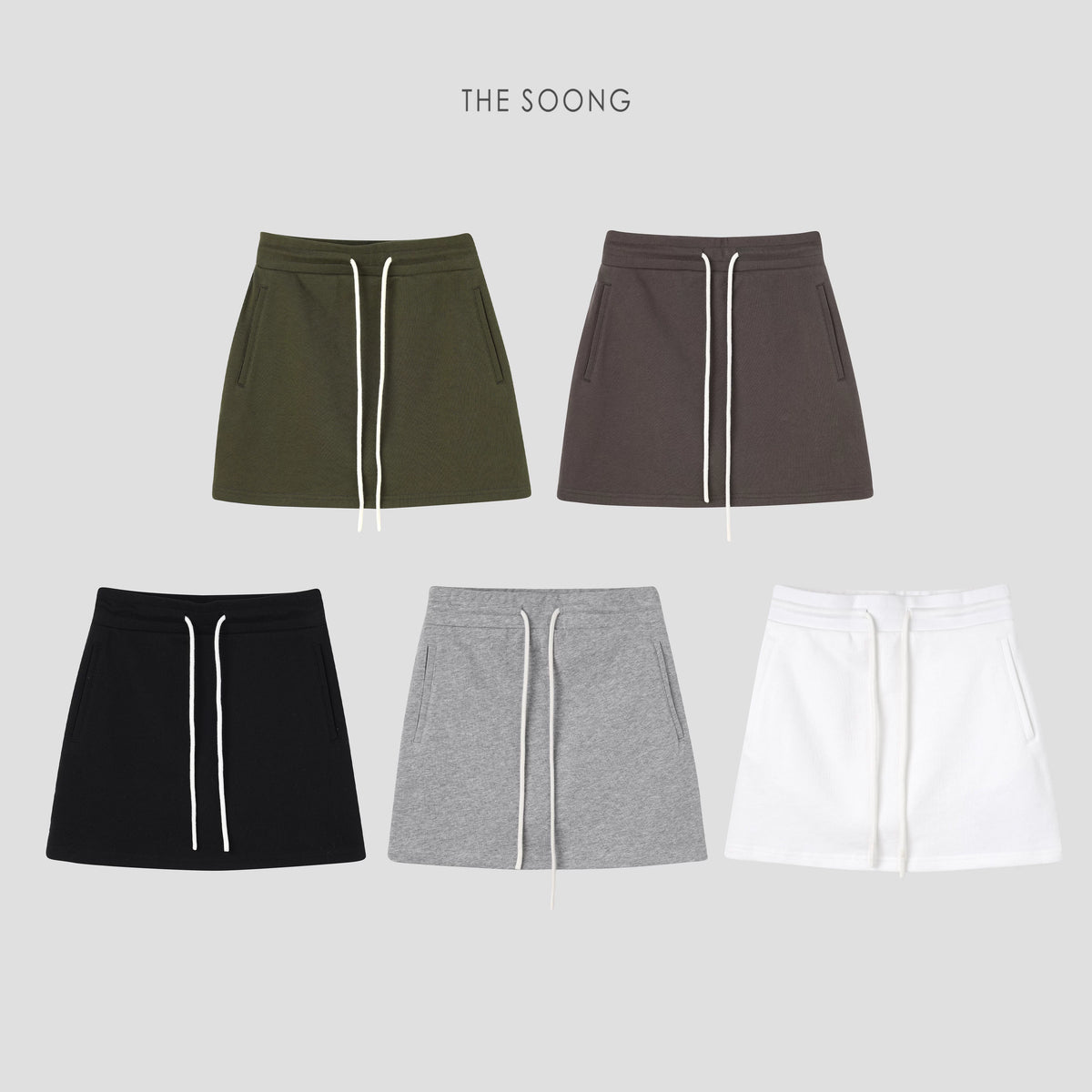THESOONG/Enjoy Summer, 100% Cotton, Wrinkle-Resistant, Breathable A-Line Drawstring Elastic Waist Anti-Exposure Sports Skirt Pants