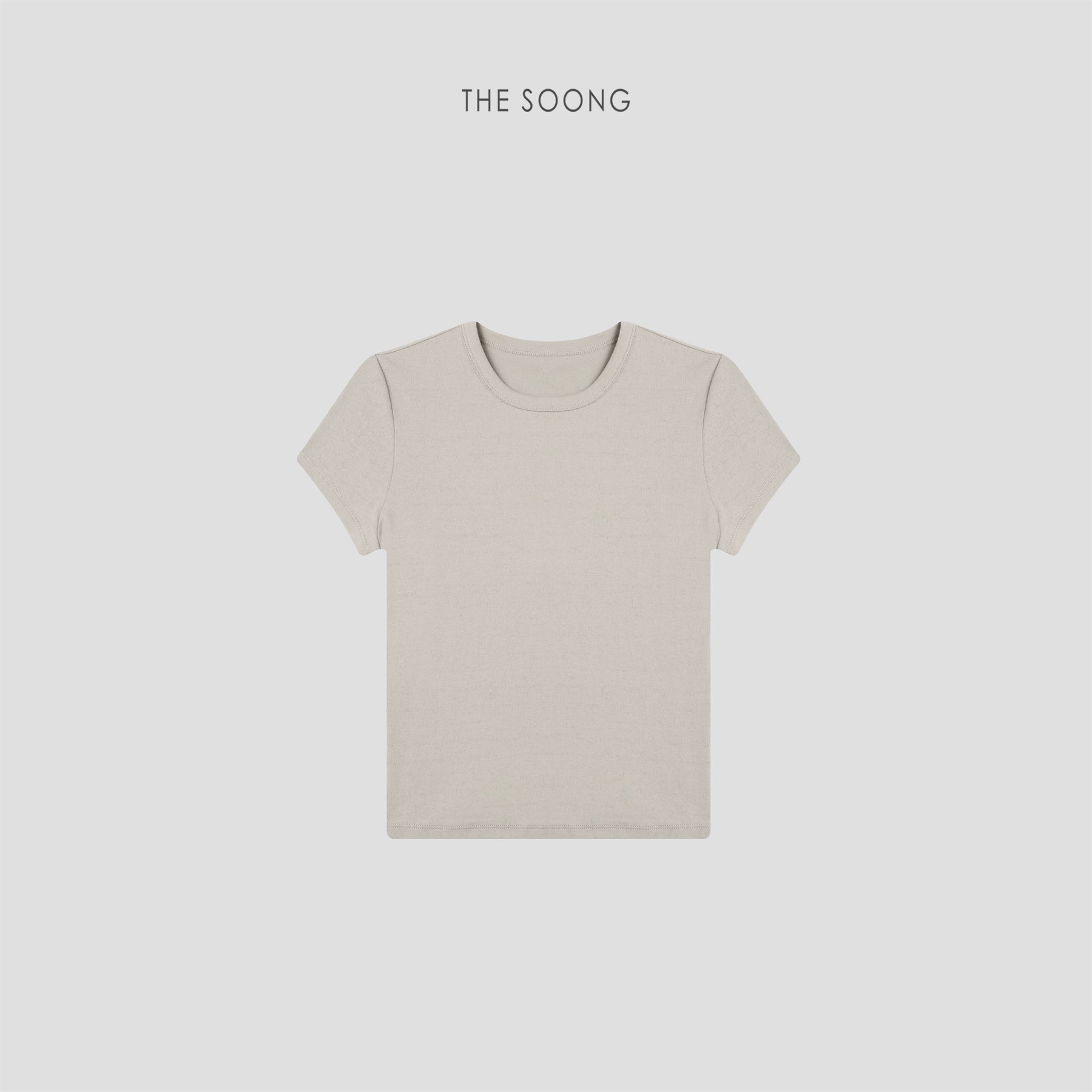 THESOONG/Casual White T-Shirt Cotton Blend High Elastic Wash-Resistant Round Neck Slimming Short Sleeve T-Shirt, Women 9495