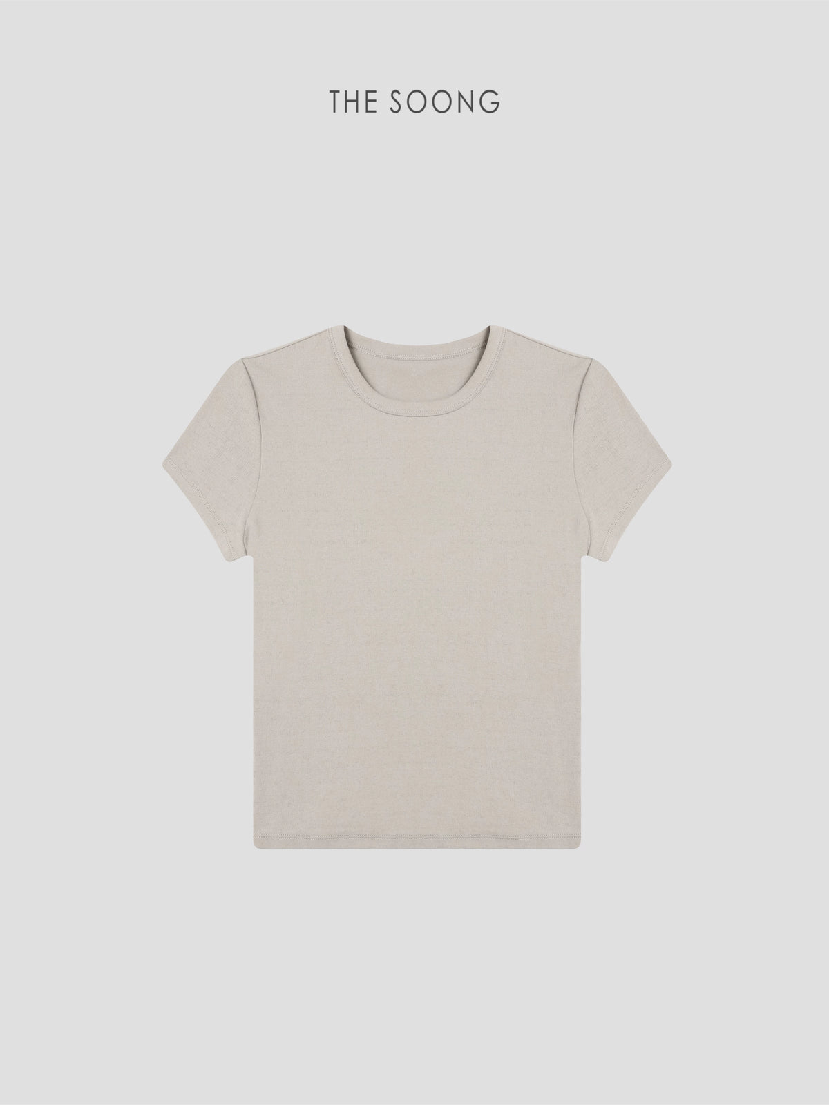 THESOONG/Casual White T-Shirt Cotton Blend High Elastic Wash-Resistant Round Neck Slimming Short Sleeve T-Shirt, Women 9495