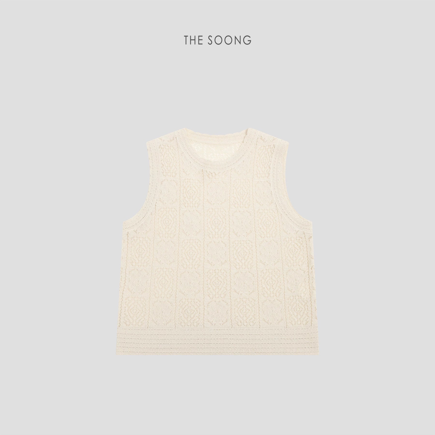 THESOONG | Vintage Irish Handwoven Aran Pattern 3D Textured Vest Top HWBX8531