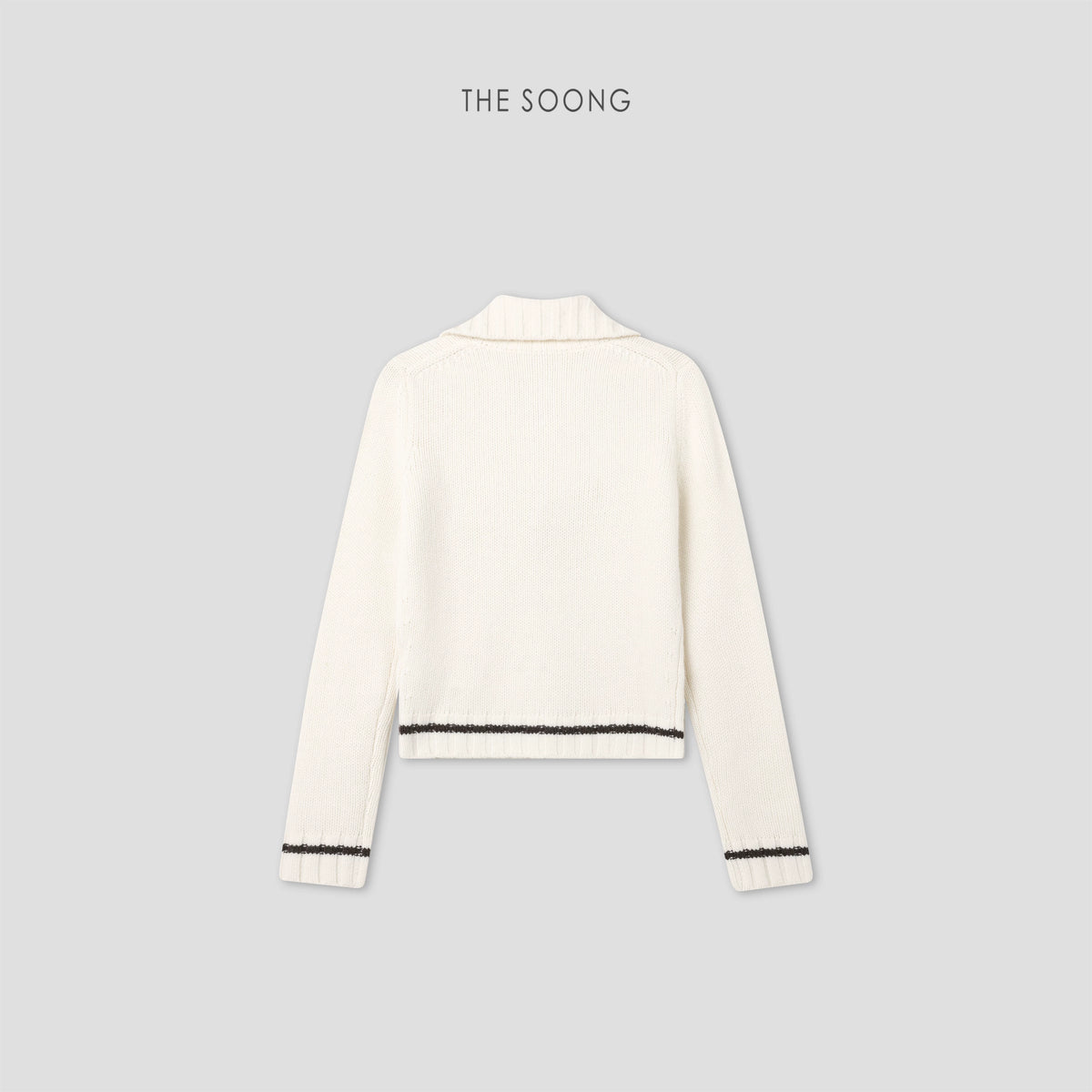 THESOONG/Misty Luxurious Wool 100% Sheep Wool High-neck Zipper Short Knit Sweater 9261