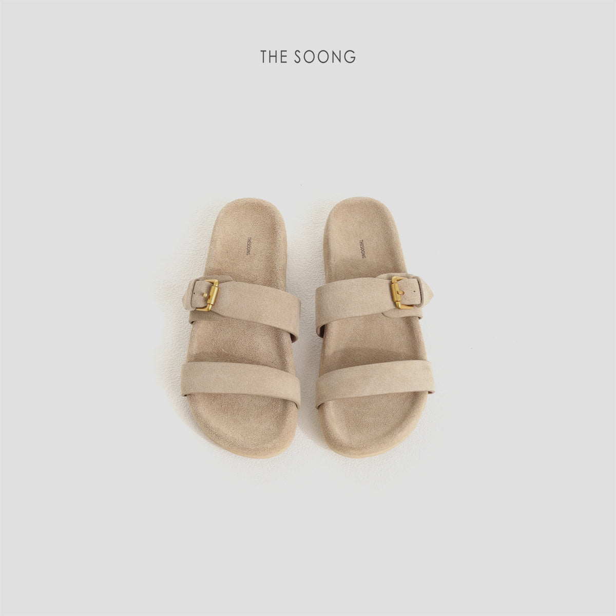 THESOONG/Wilderness relaxed suede nubuck leather outdoor sandals cork flat shoes summer 9292