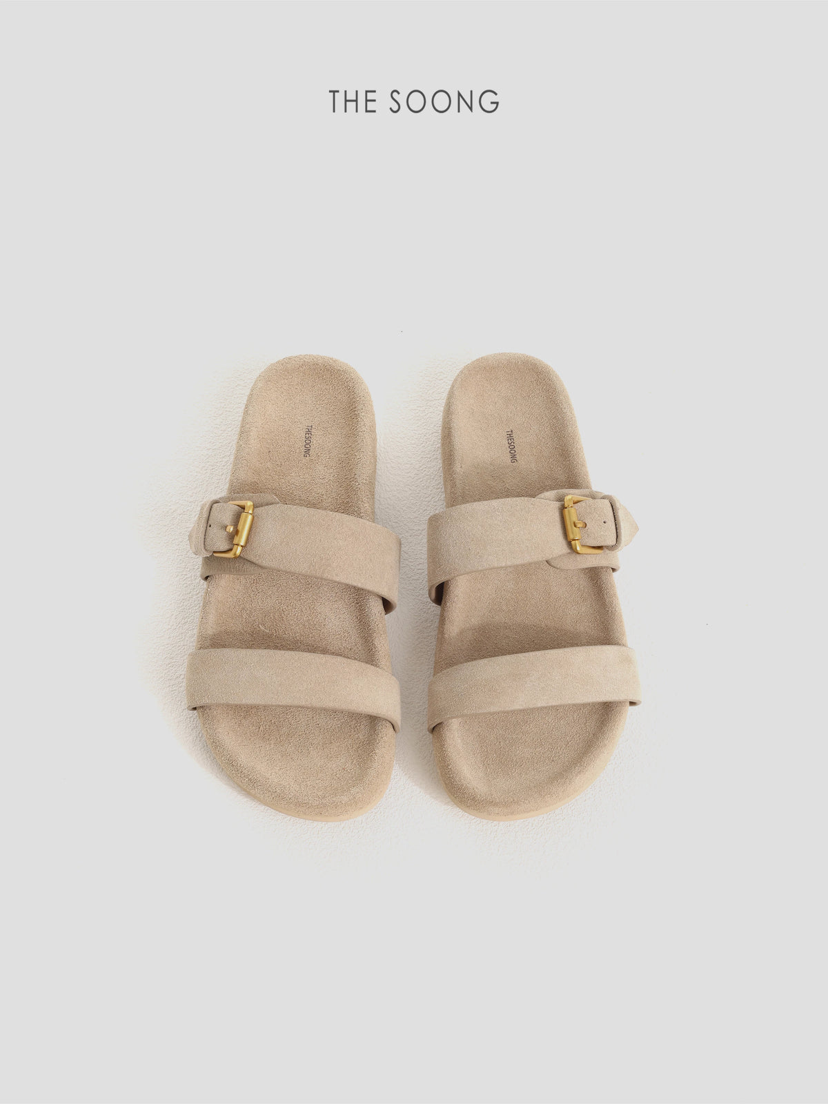 THESOONG/Wilderness relaxed suede nubuck leather outdoor sandals cork flat shoes summer 9292