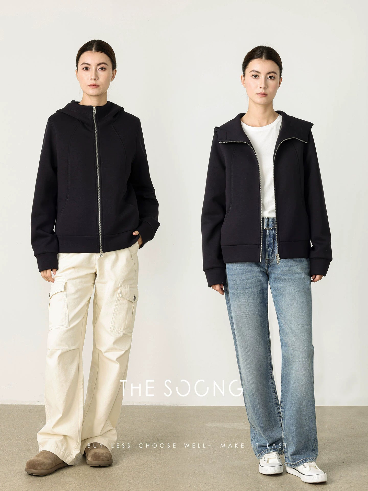 THESOONG/Autumn/Winter Warm Lightweight 90% White Goose Down Double-Sided Air Layer Sweatshirt Down Jacket Thickened for Women