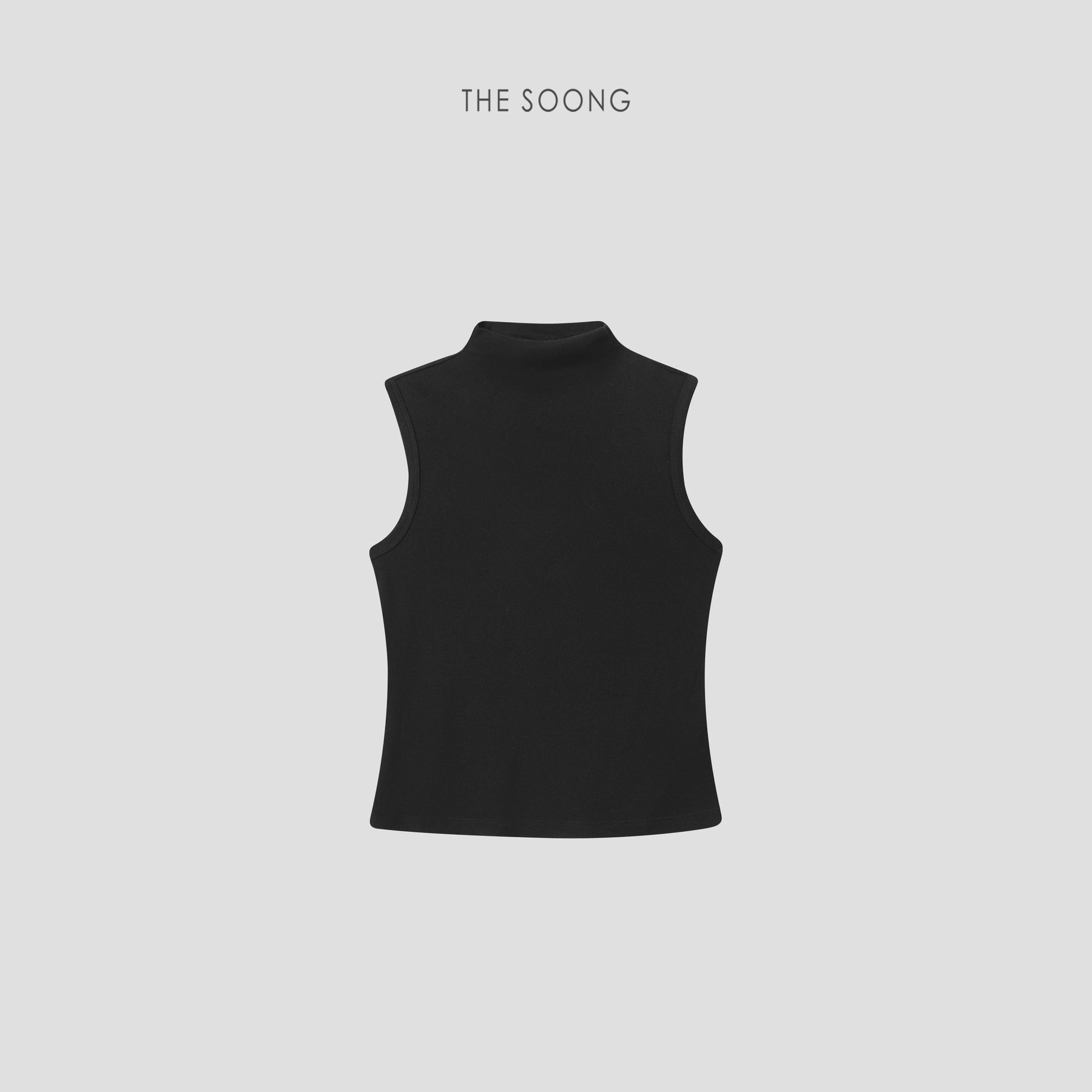 THESOONG/Minimal Moment Spring/Summer Knitted High-Neck Vest Comfortable Sleeveless Top for Women 6491