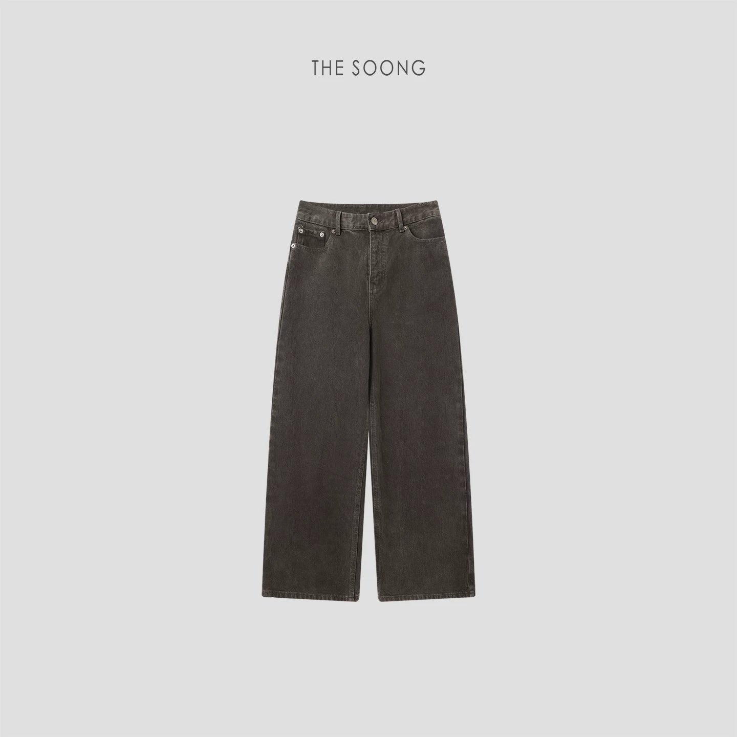 THESOONG / Custom Fabric 100% Pure Cotton Autumn and Winter Women's Vintage Mid-Rise Zipper Non-Stretch Jeans 8166