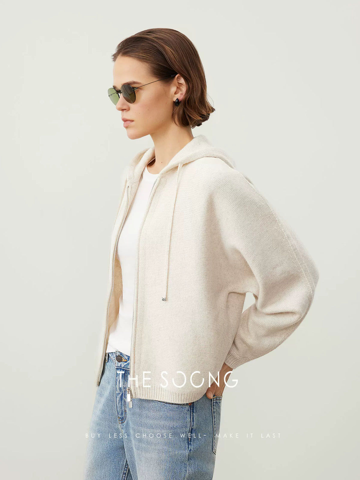 [Clearance] Stohl Imported 100% Wool Hoodie Cardigan for Women, Soft Sweater HWMY7565