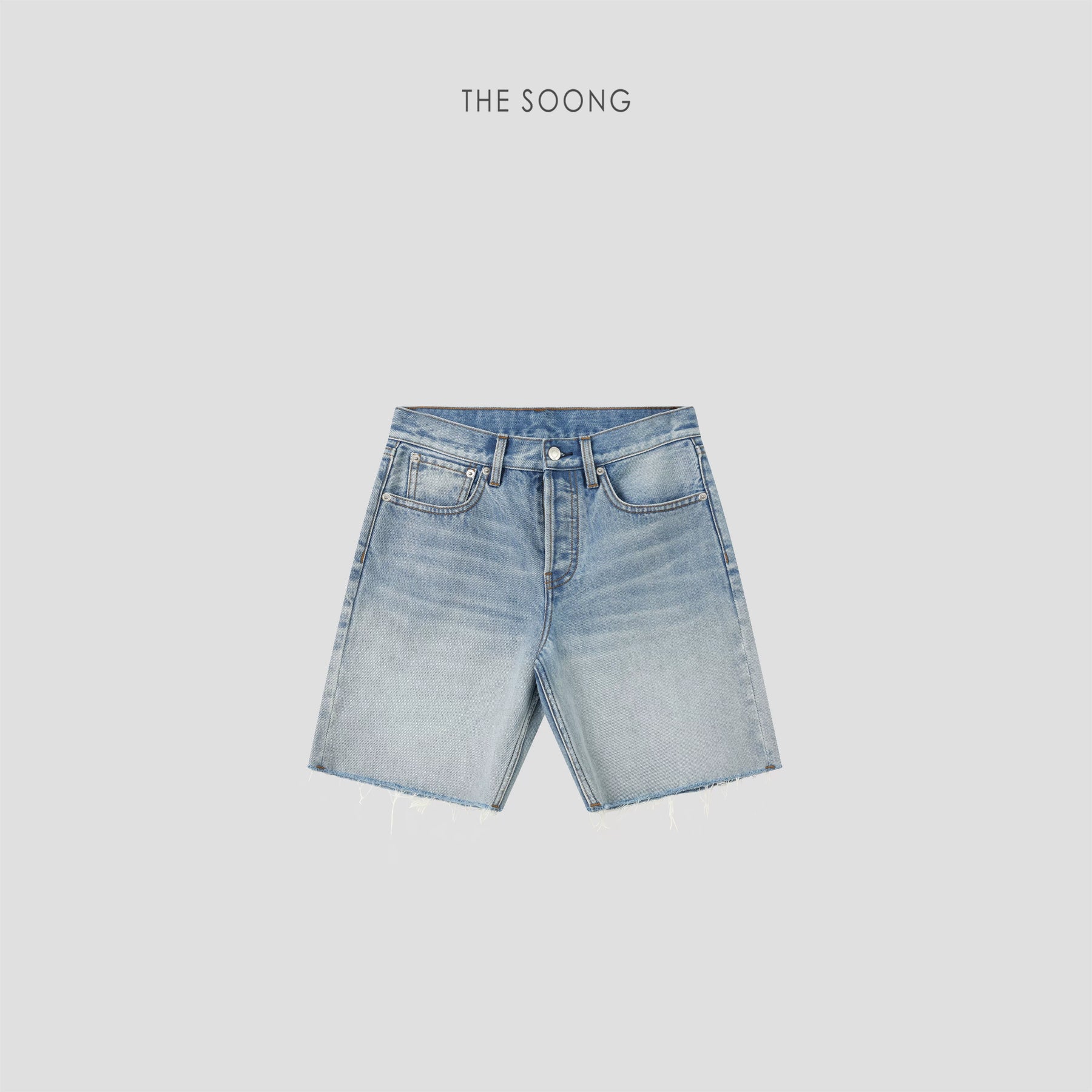 THESOONG/Spring New High-Waist A-Line Five-Point Denim Shorts Women Petite Straight HBNZ8435