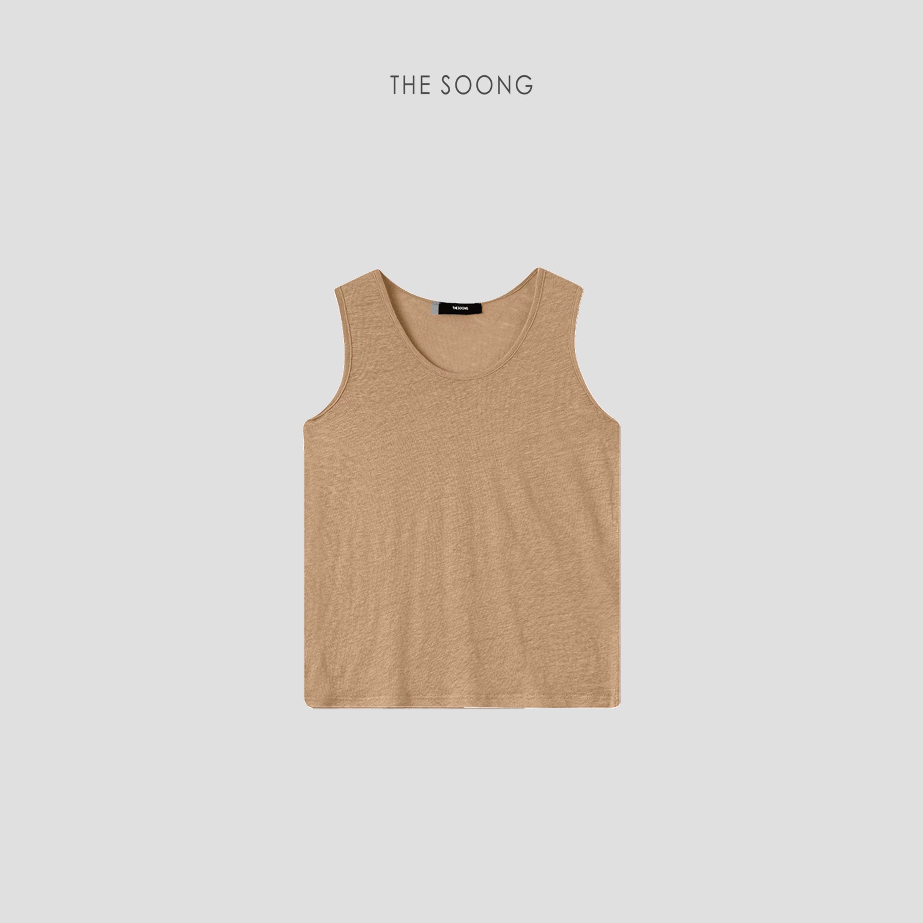 THESOONG/Foggy Light Gauze Summer Pure Linen Lightweight Breathable Texture U-Neck Thin Women's Vest 6826